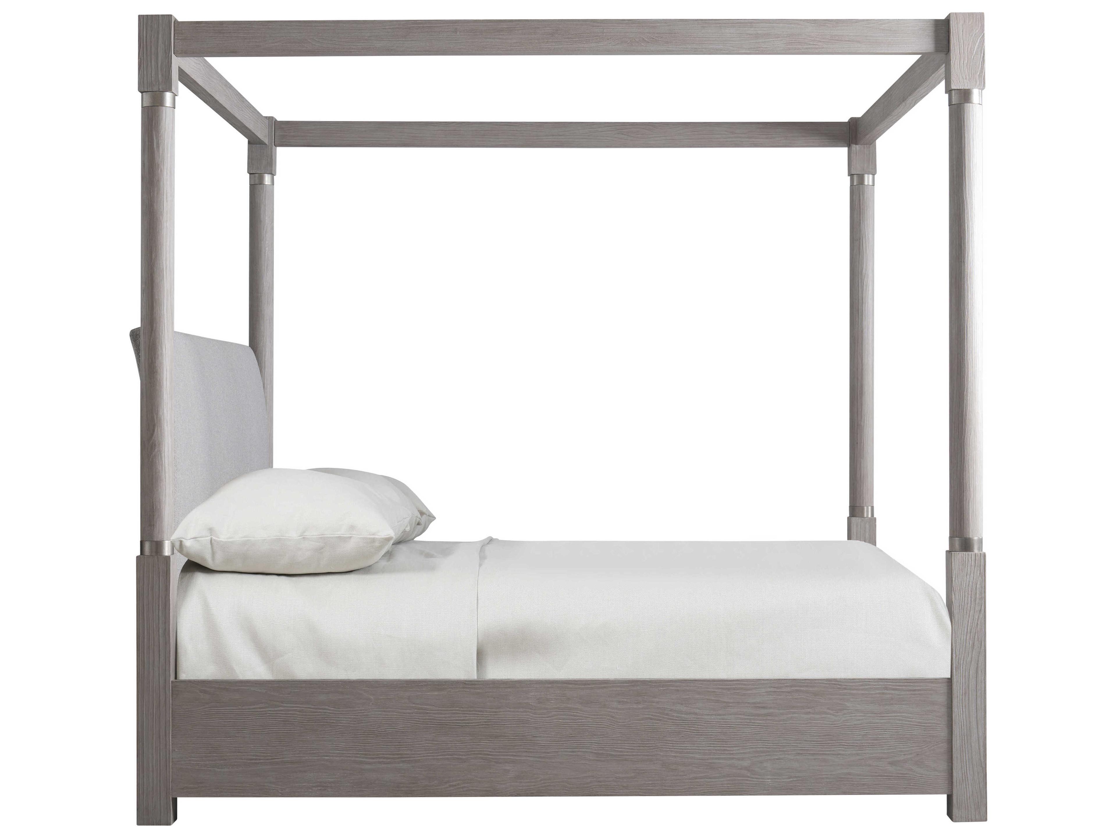 Bernhardt Trianon Gris Gray Upholstered Queen Canopy Bed