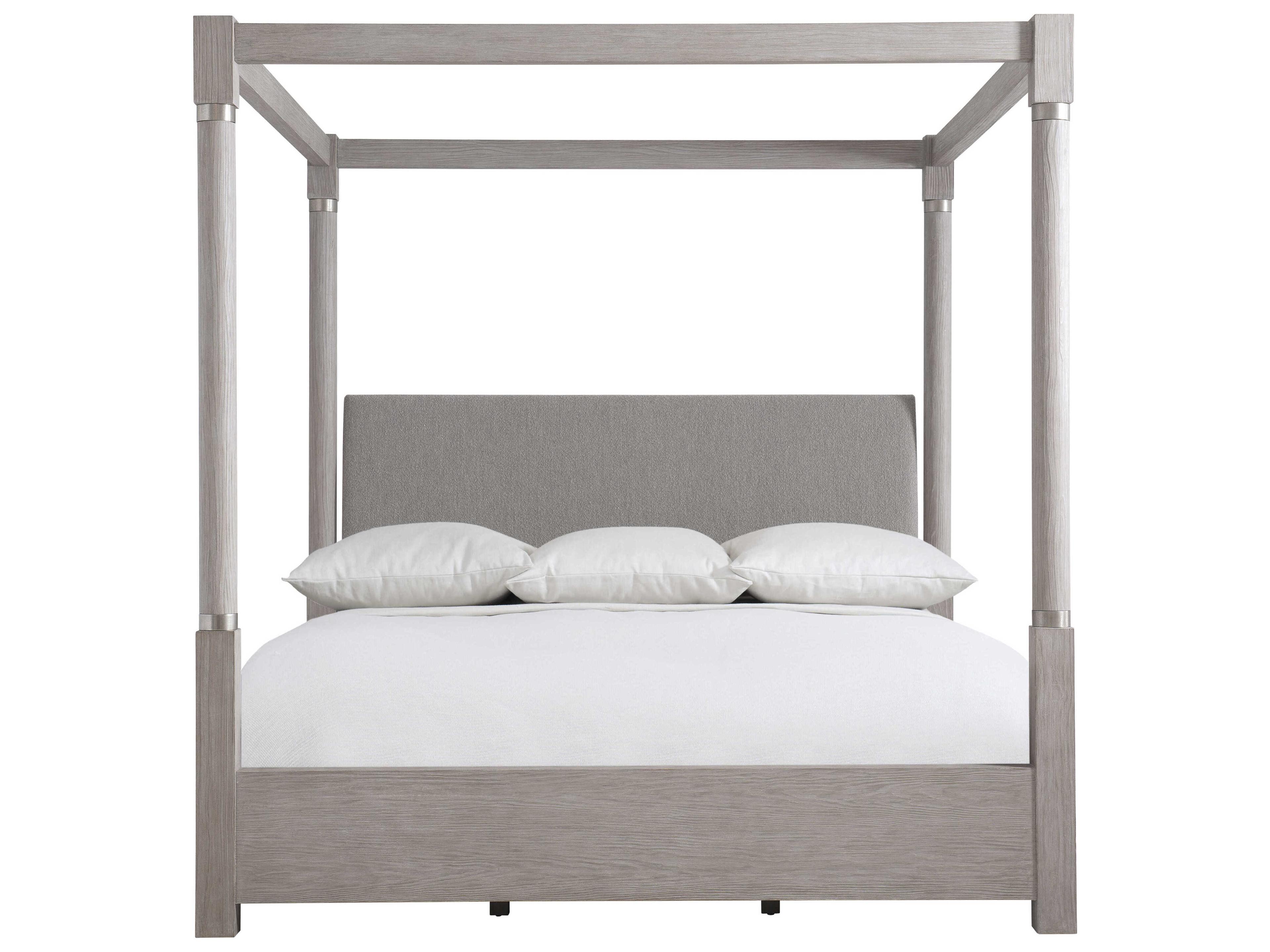 Bernhardt Trianon Gris Gray Upholstered King Canopy Bed
