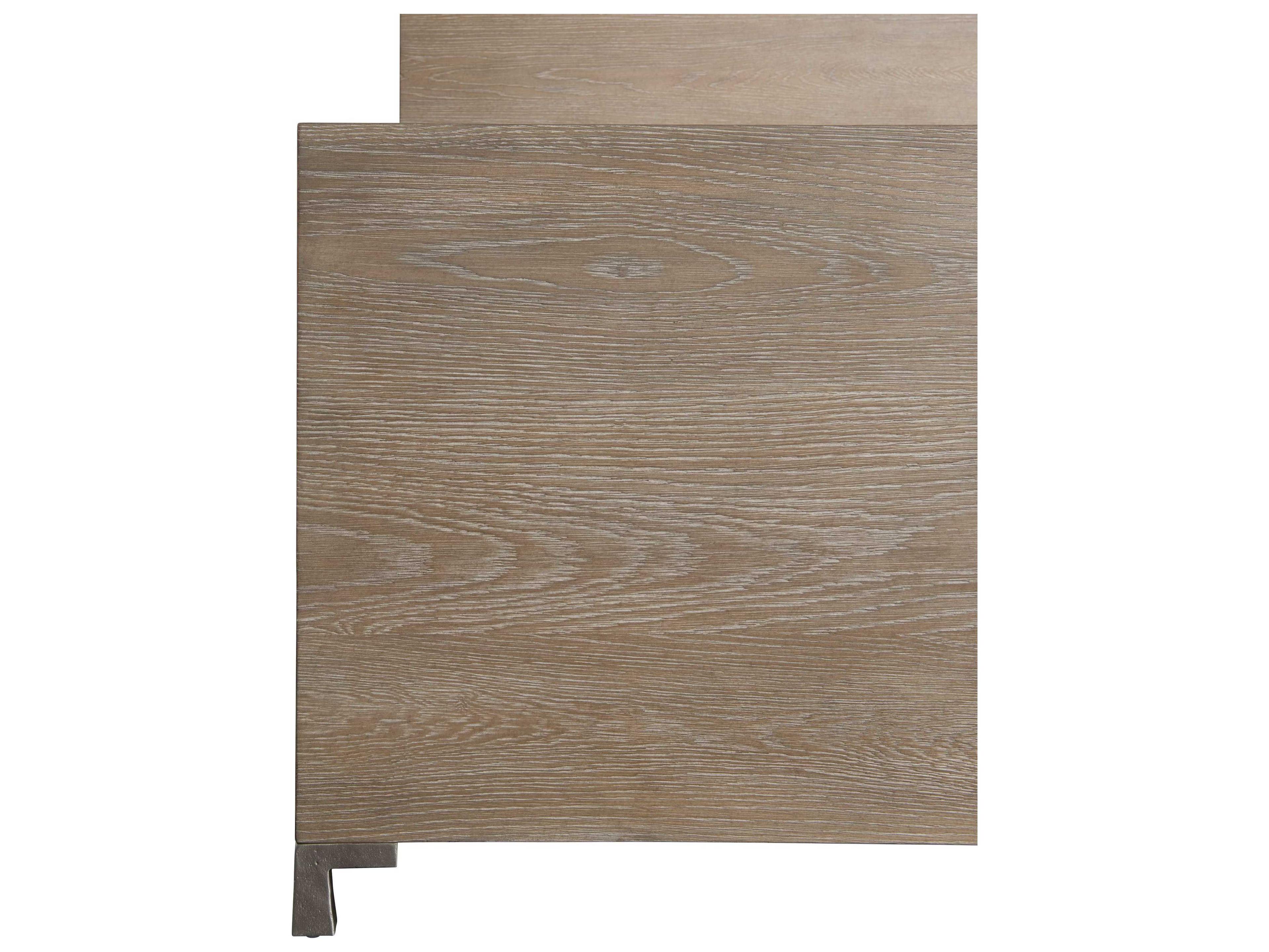 Bernhardt Aventura Marcona Frosted Nickel Brown Wood King Panel Bed