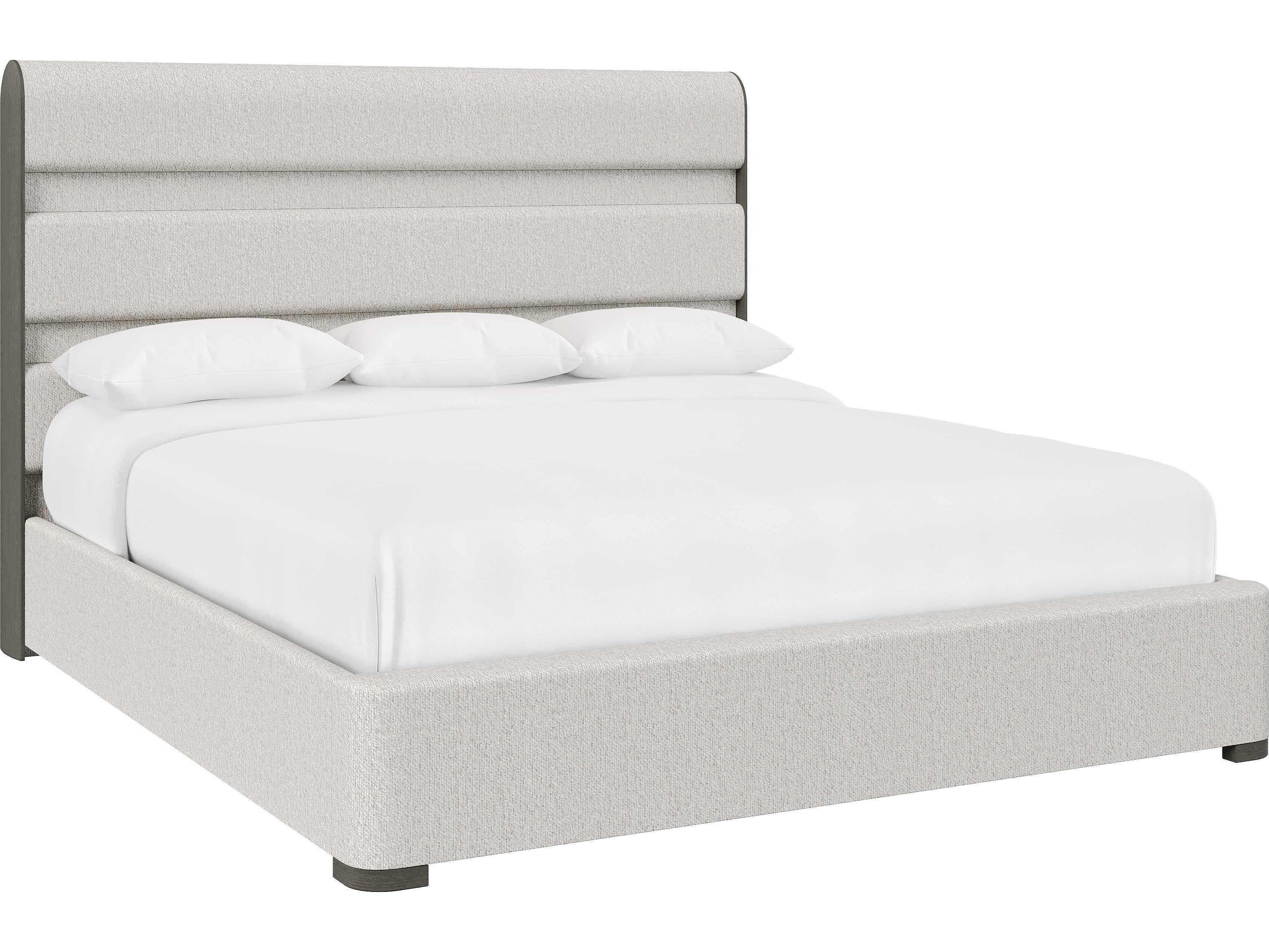 Bernhardt Prado Porcini White Upholstered King Panel Bed