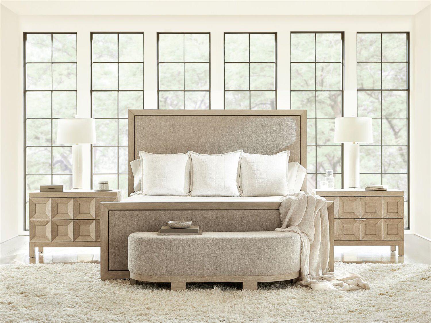 Bernhardt Prado Tawny Beige Upholstered King Panel Bed