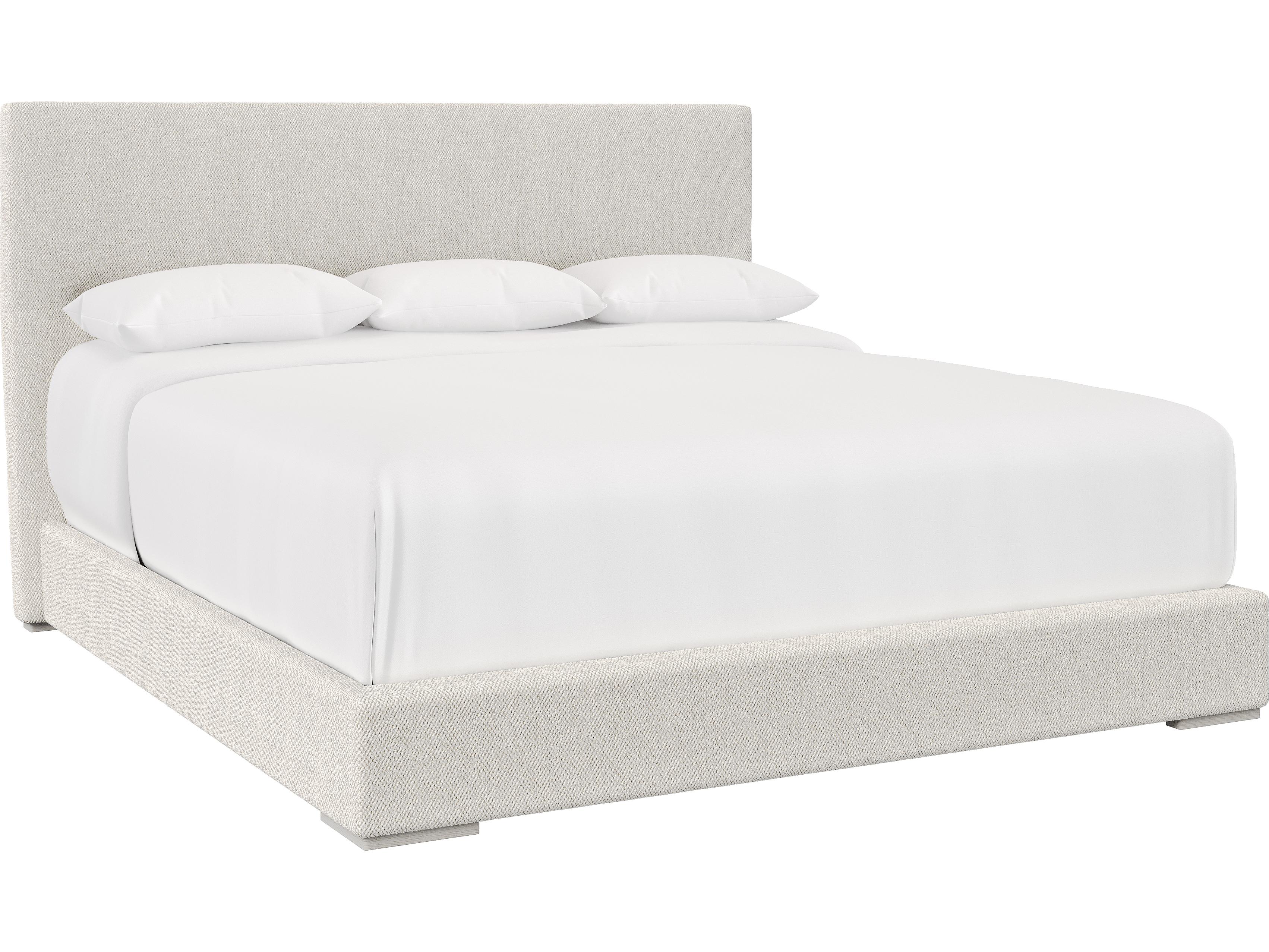 Bernhardt Stratum Cream White Upholstered King Panel Bed