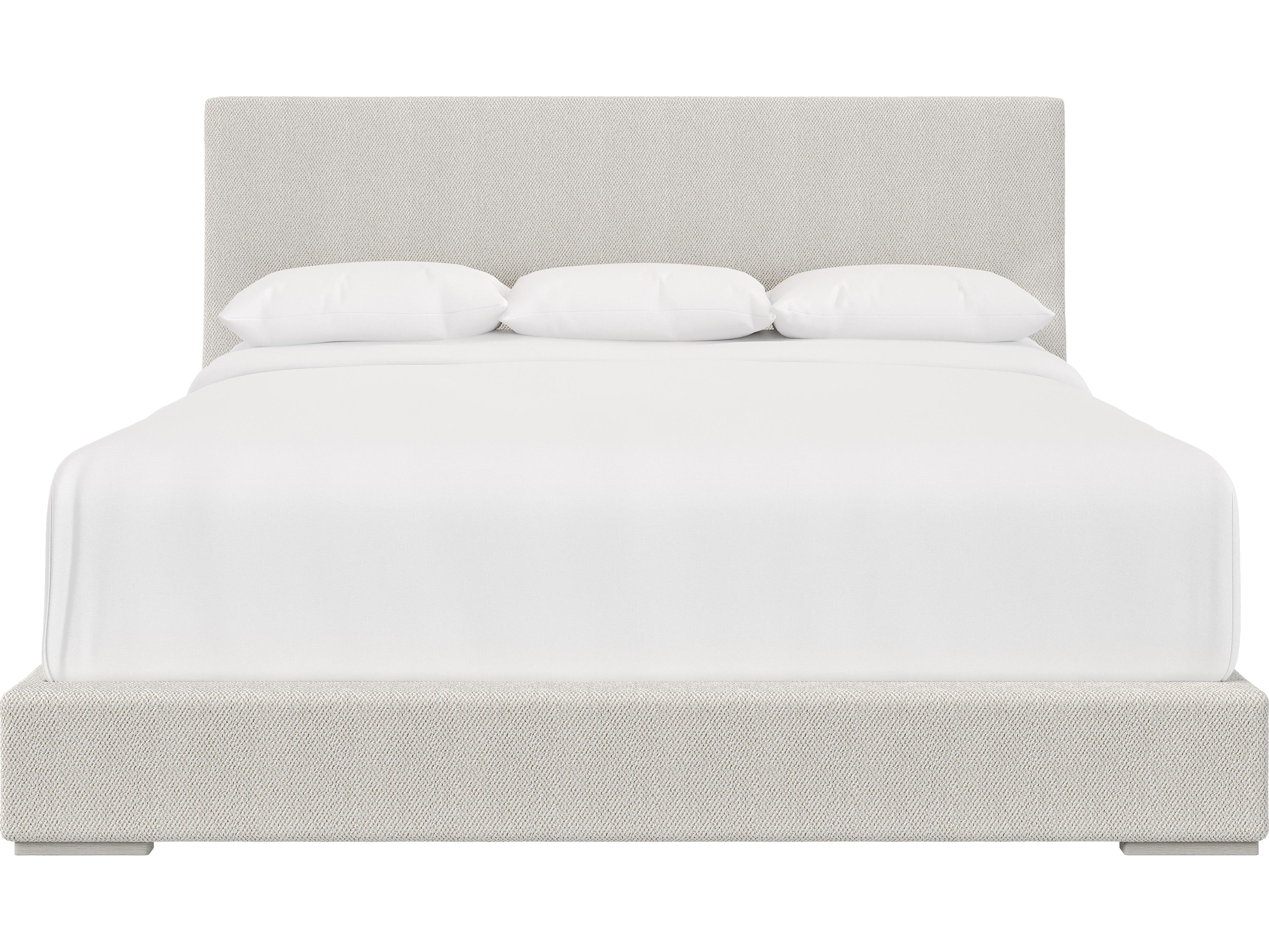 Bernhardt Stratum Cream White Upholstered King Panel Bed