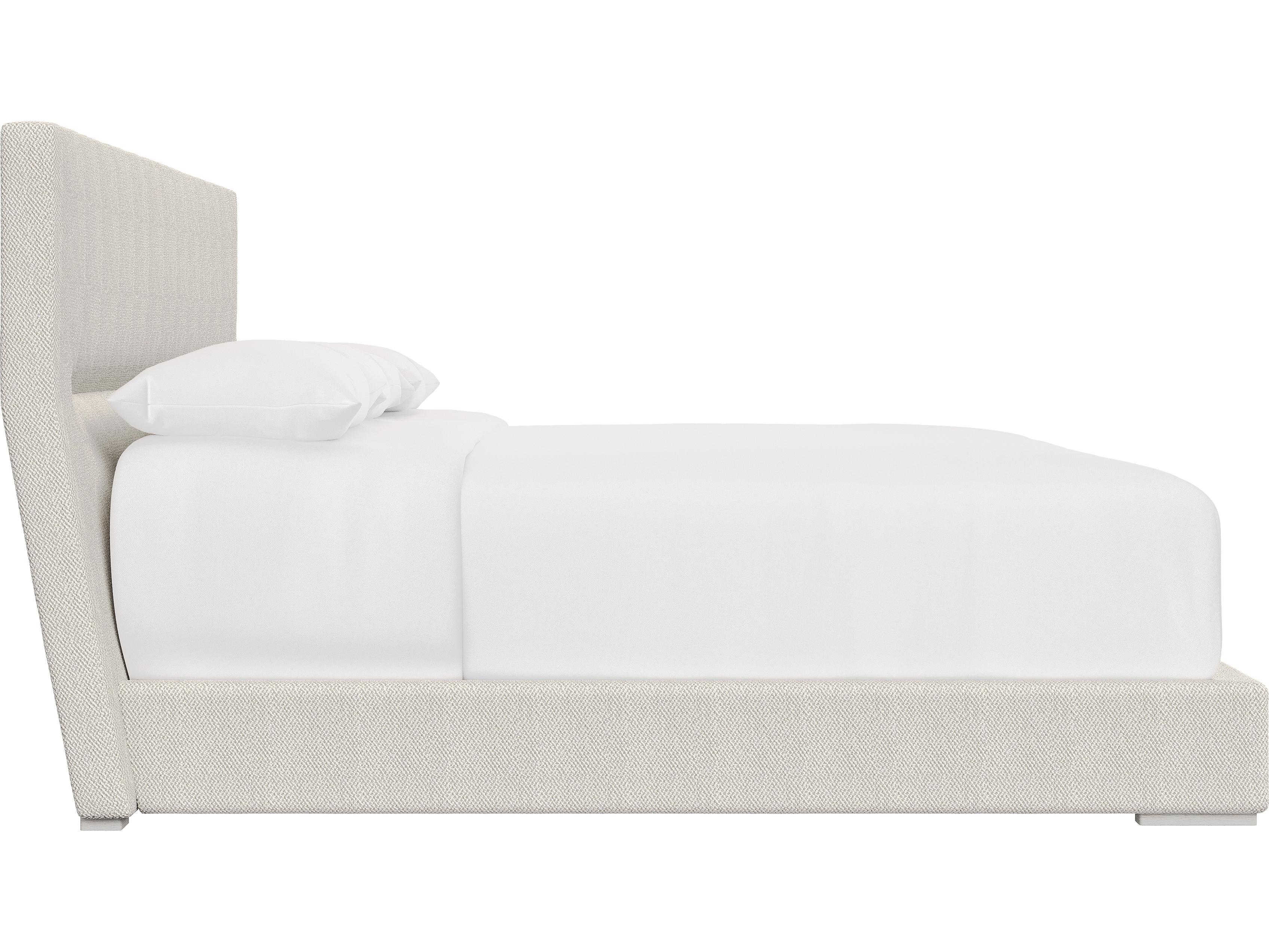Bernhardt Stratum Cream White Upholstered King Panel Bed