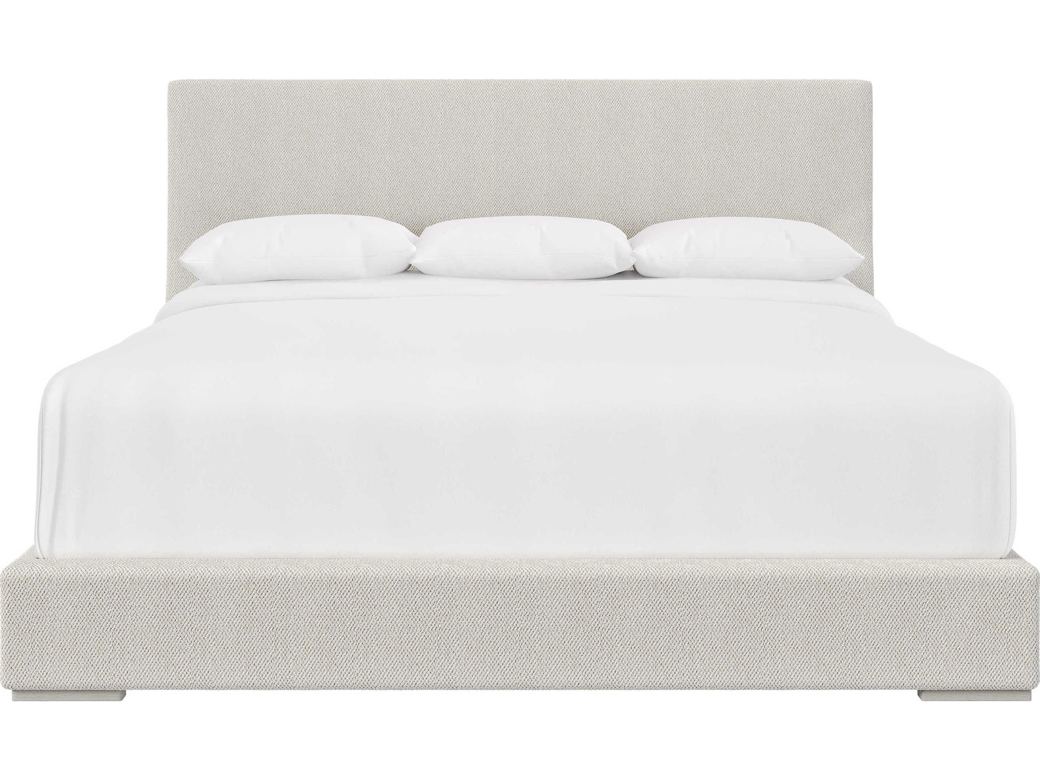 Bernhardt Stratum Mist White Upholstered King Panel Bed