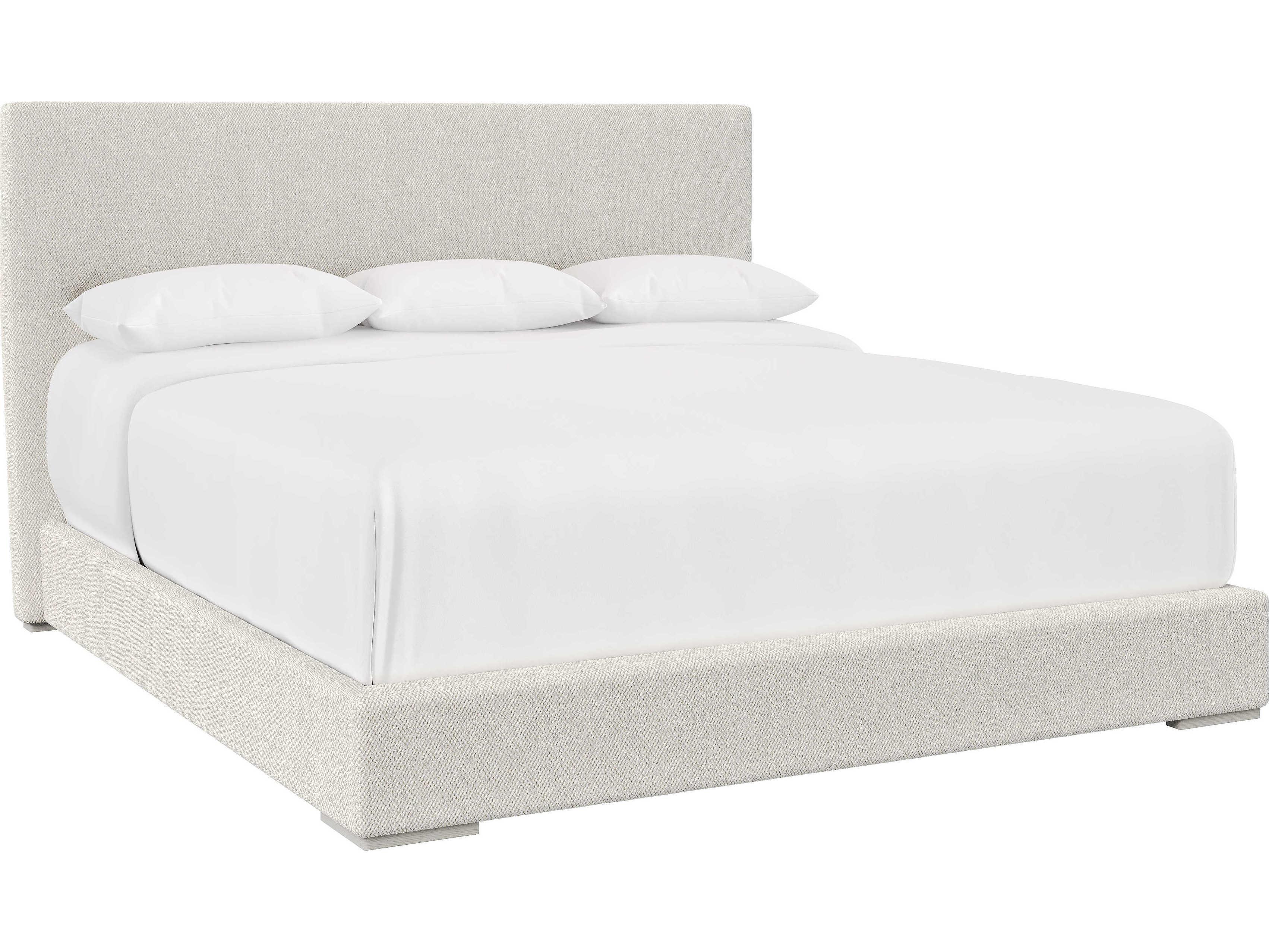 Bernhardt Stratum Mist White Upholstered King Panel Bed