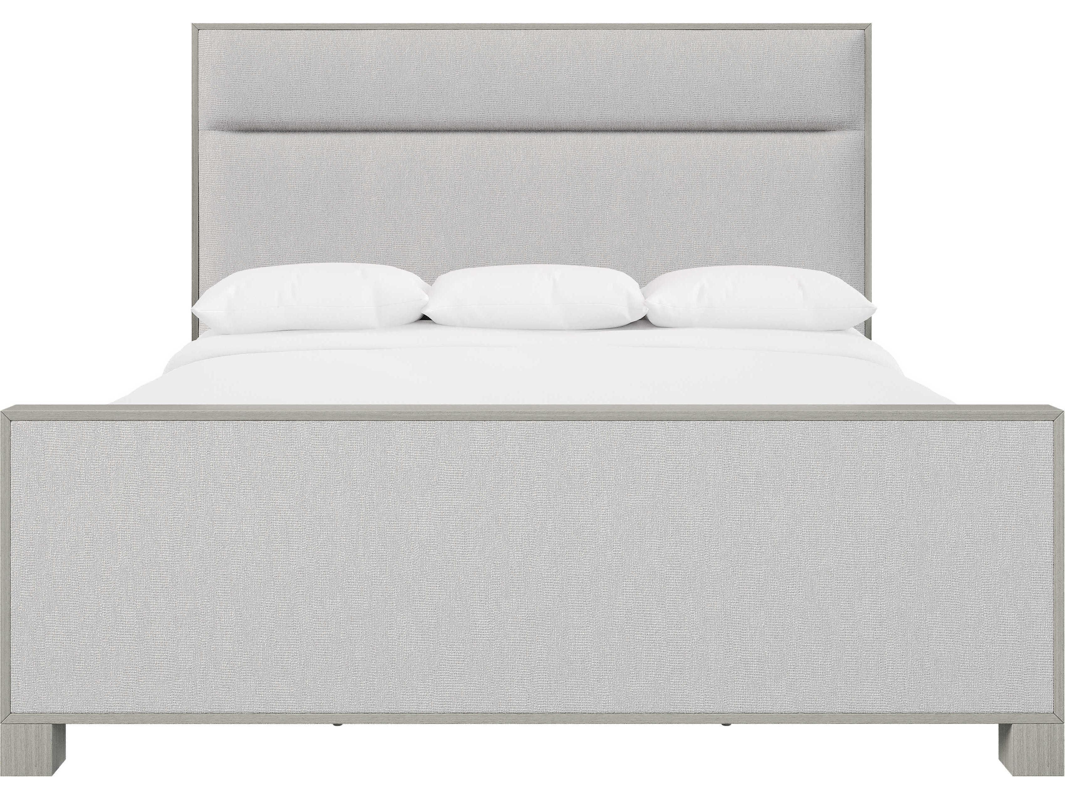 Bernhardt Stratum Mist Gray Upholstered California King Panel Bed