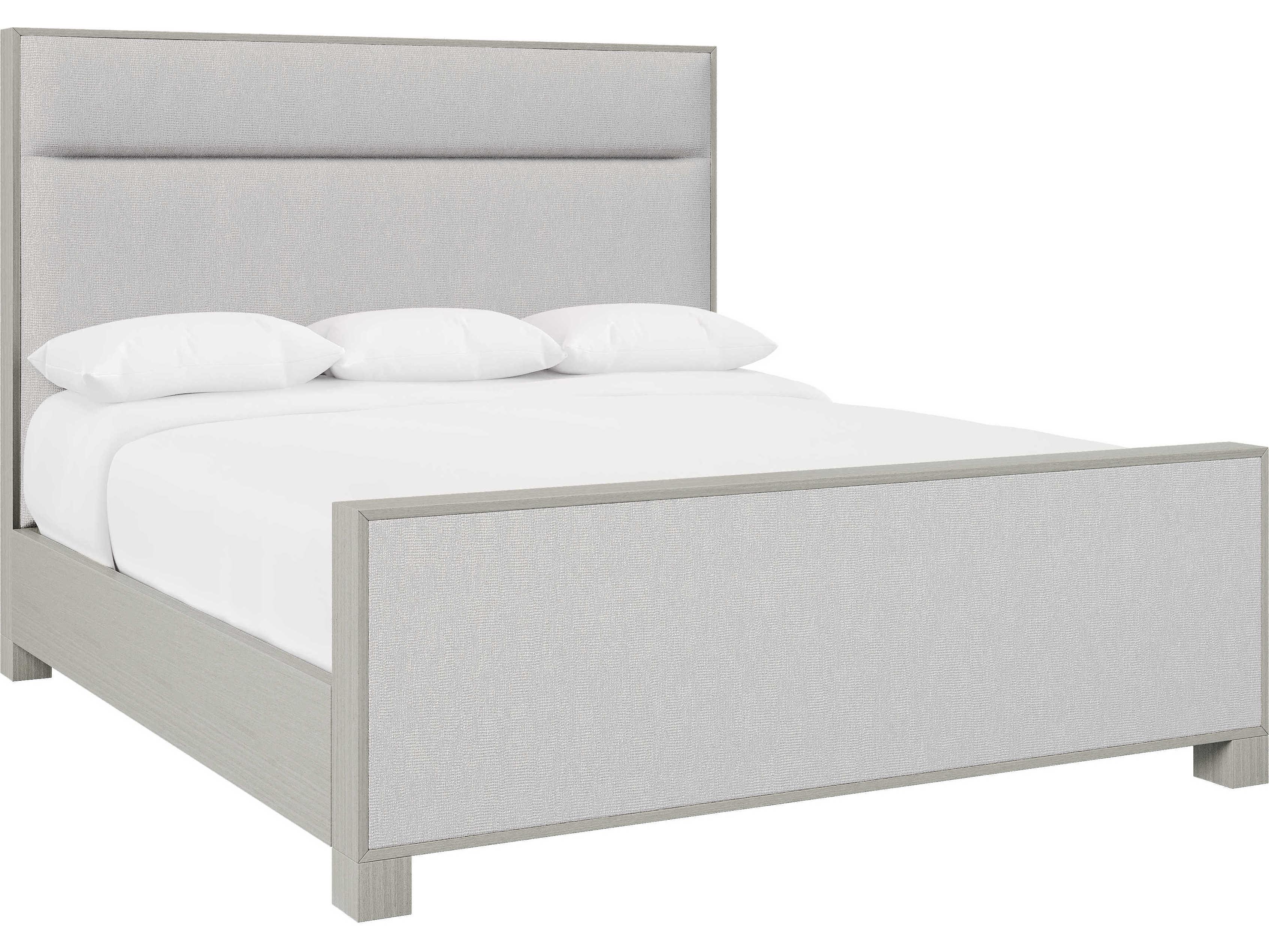 Bernhardt Stratum Mist Gray Upholstered California King Panel Bed