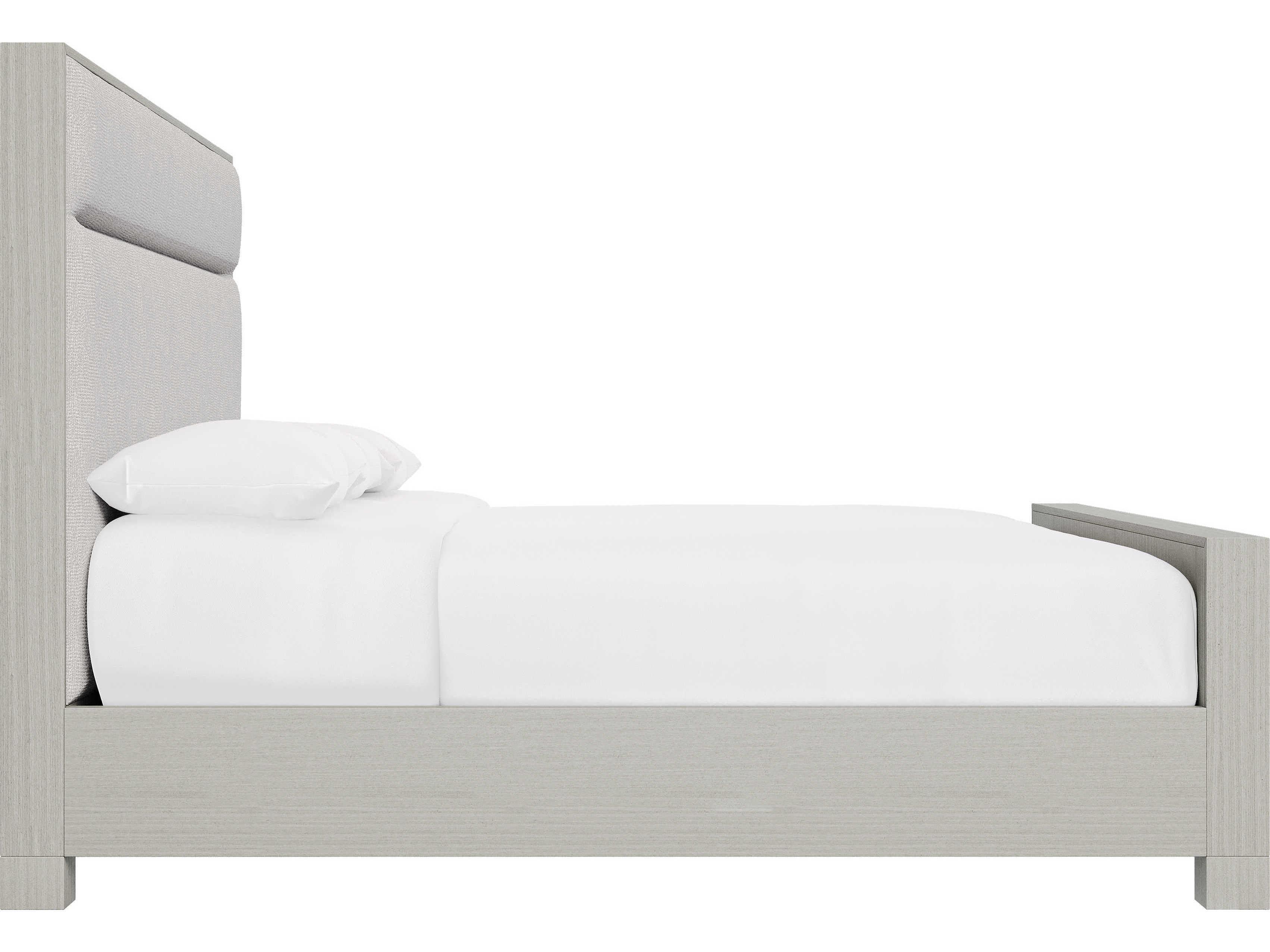 Bernhardt Stratum Mist Gray Upholstered California King Panel Bed