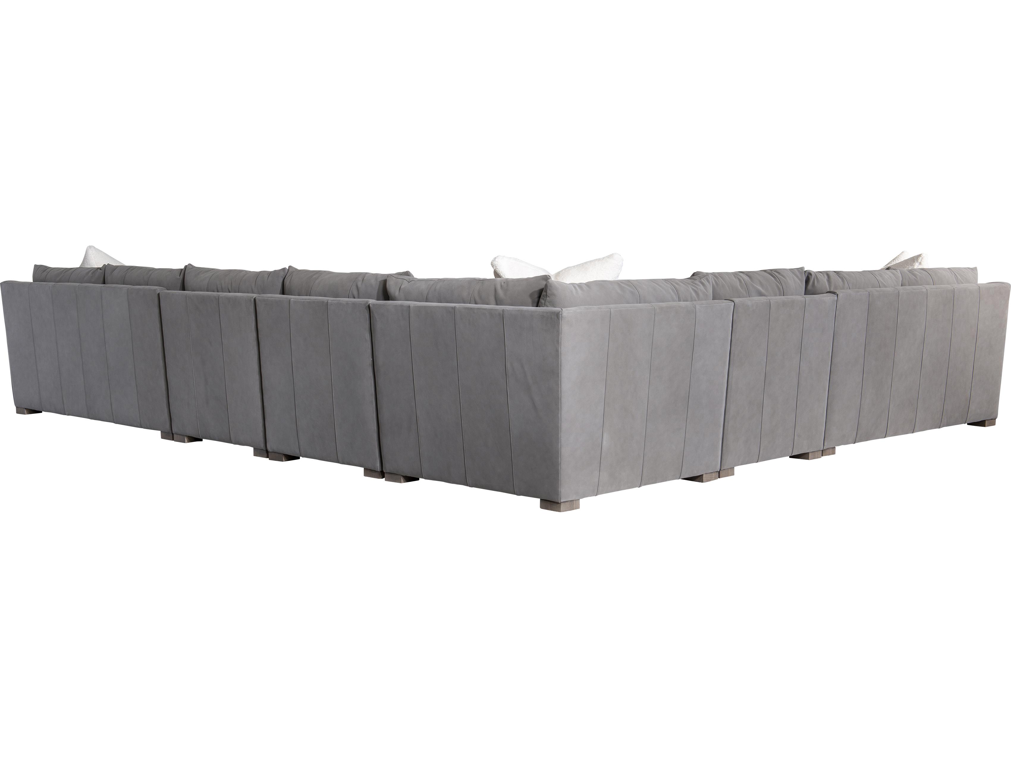 Bernhardt Demi Gray Leather Sectional Sofa