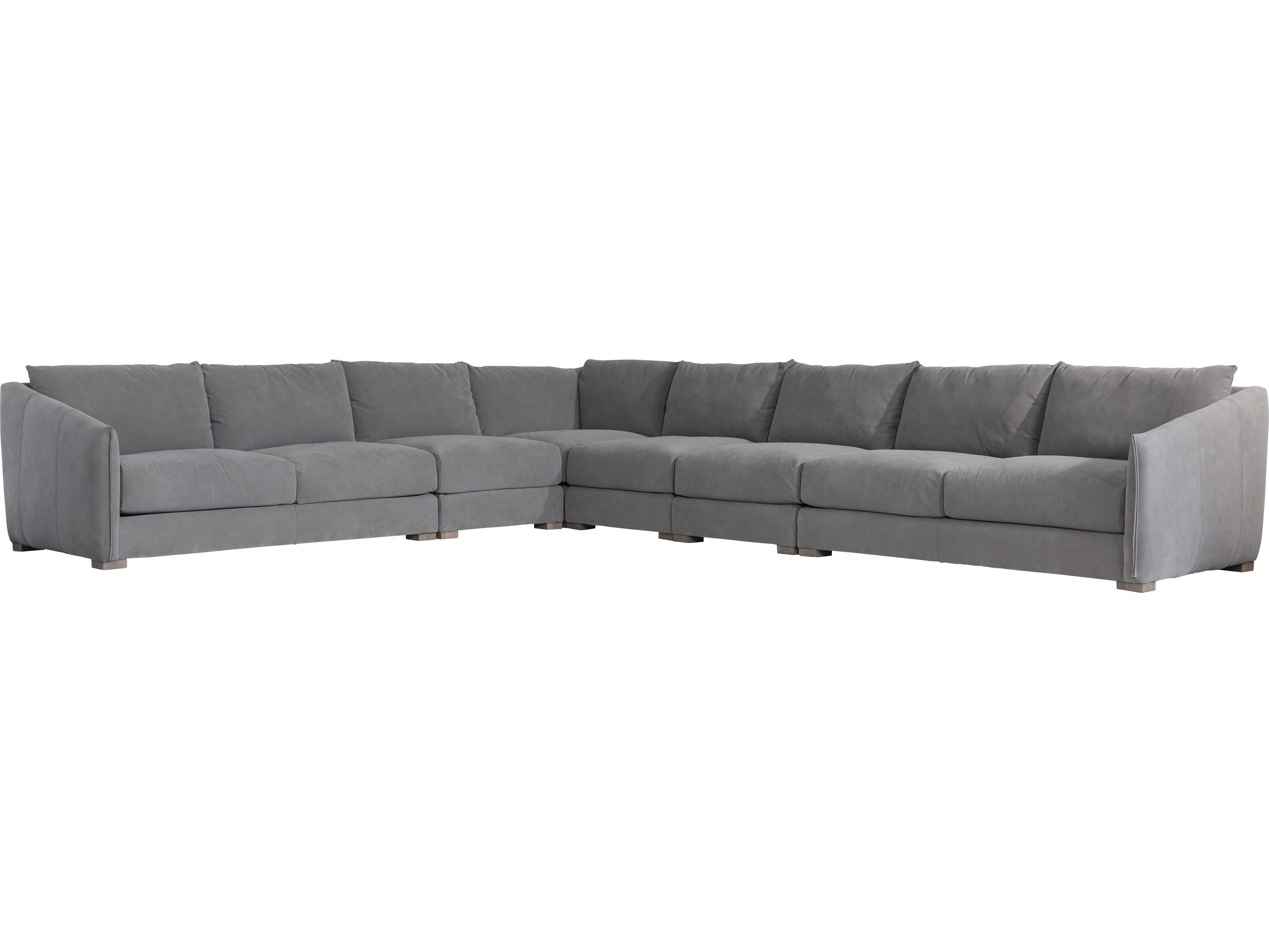 Bernhardt Demi Gray Leather Sectional Sofa