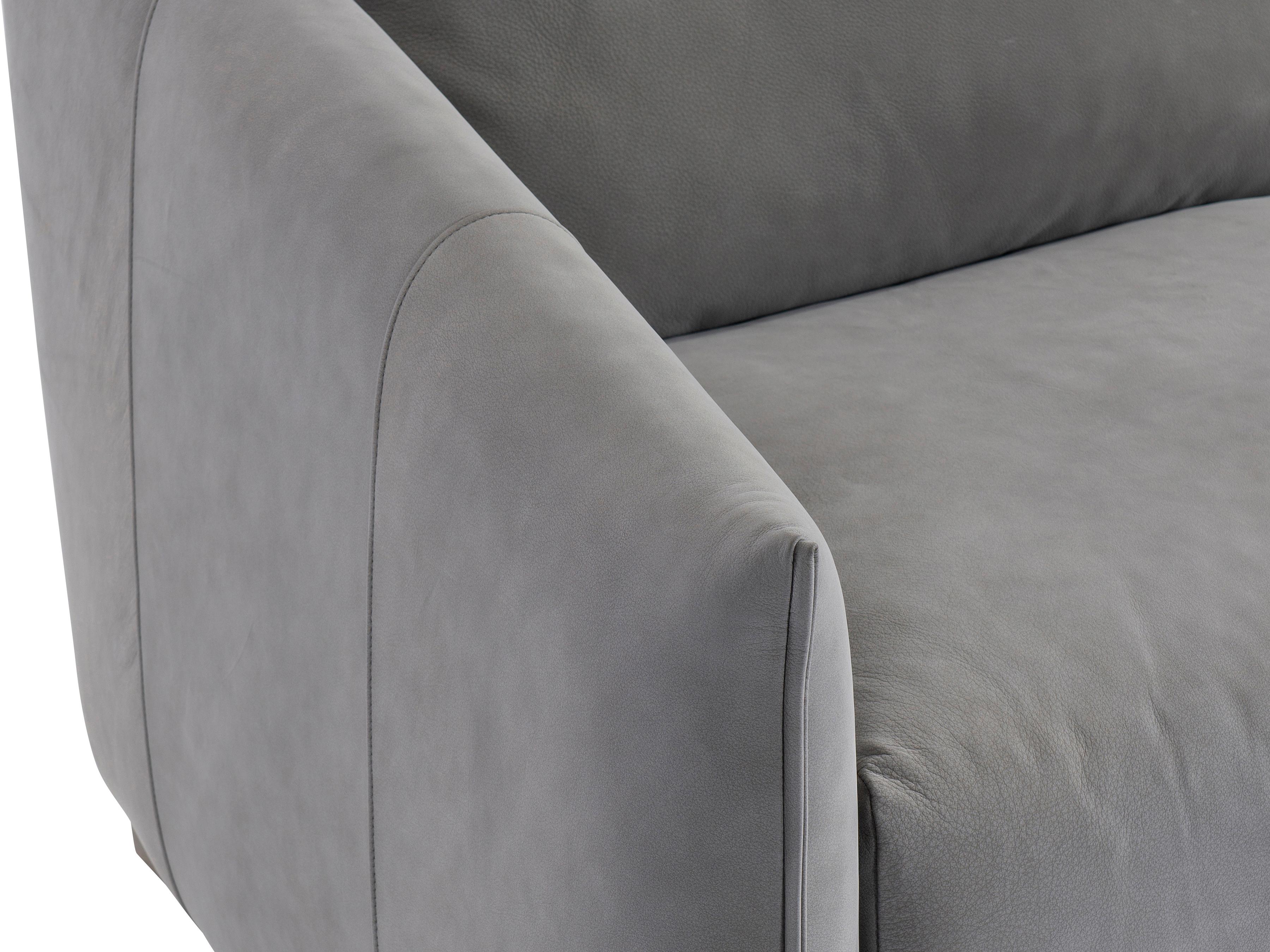 Bernhardt Demi Gray Leather Sectional Sofa