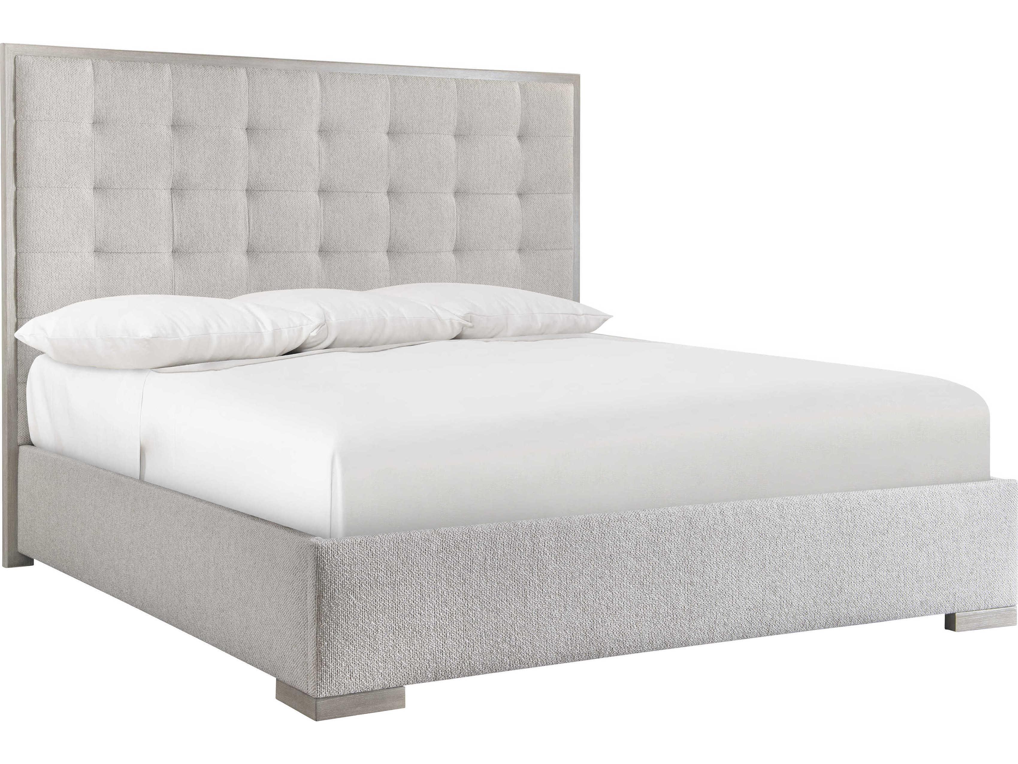 Bernhardt Cornelia Nebbia Gray Upholstered Queen Panel Bed