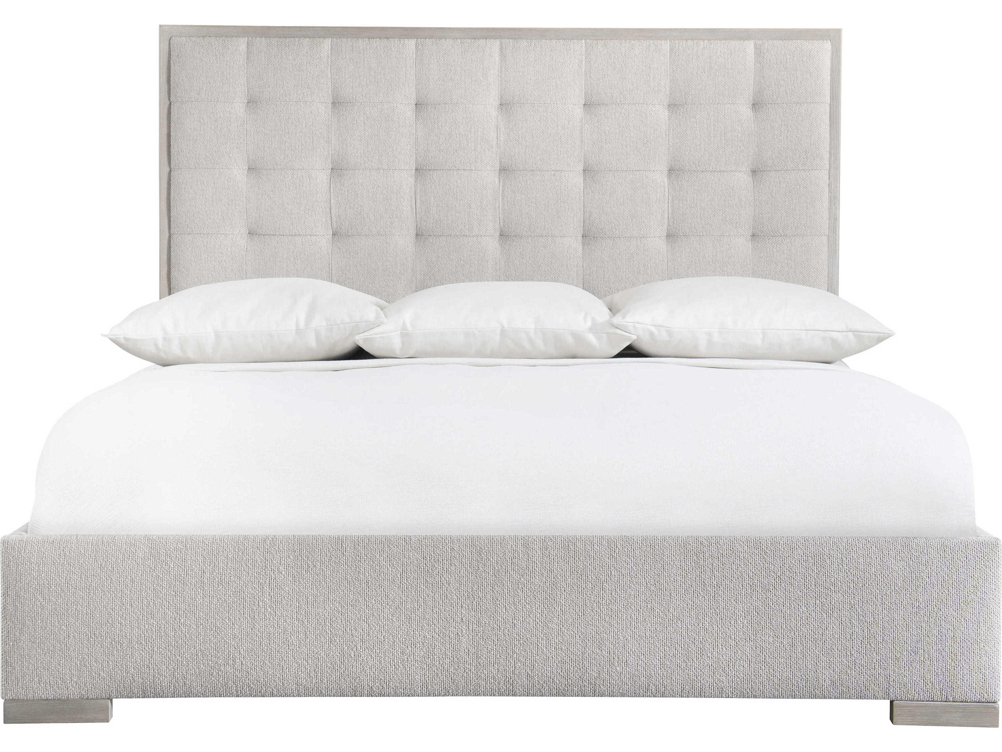 Bernhardt Cornelia Nebbia Gray Upholstered Queen Panel Bed