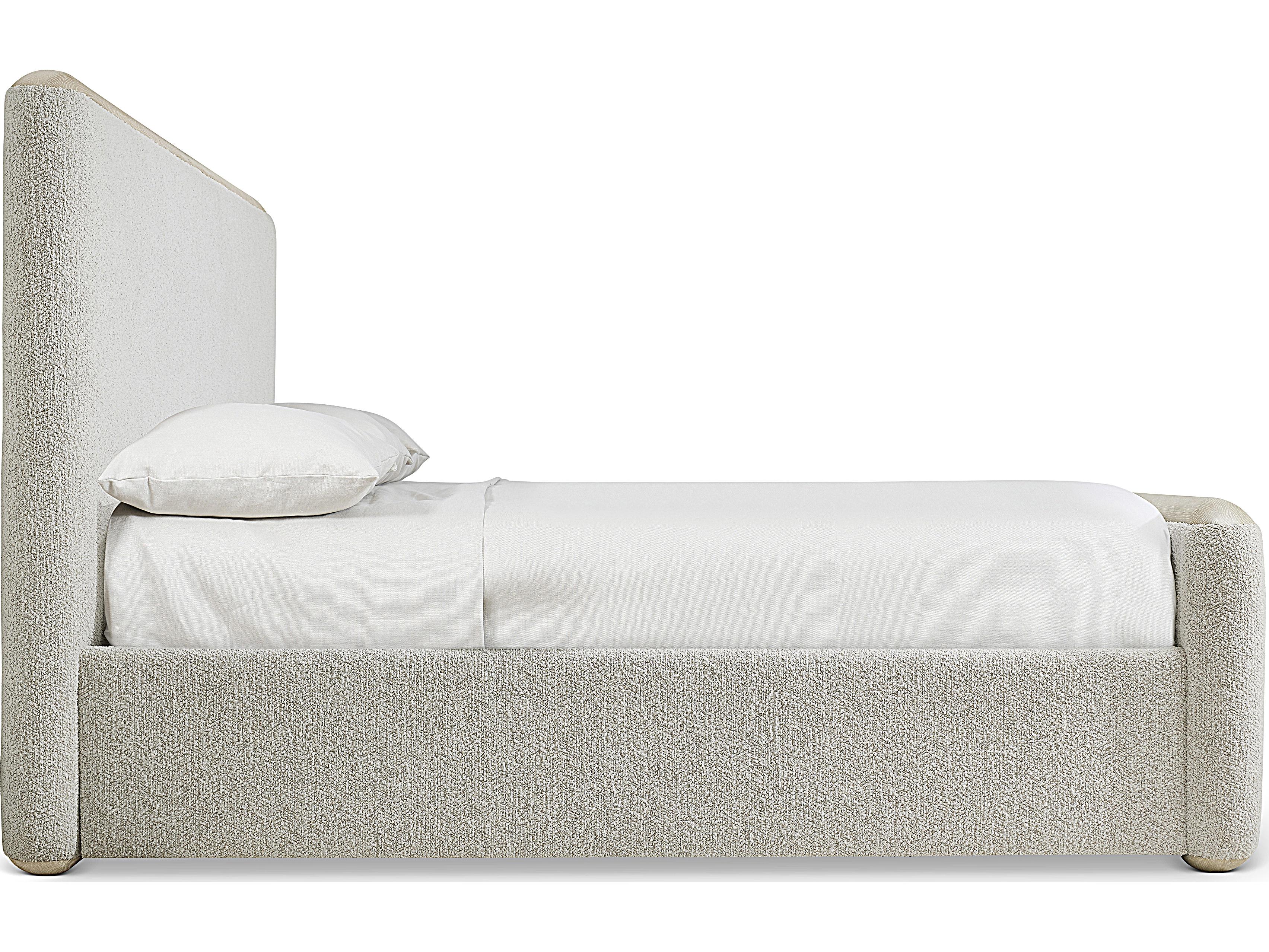 Bernhardt Arcadia Clay Gray Upholstered Queen Panel Bed