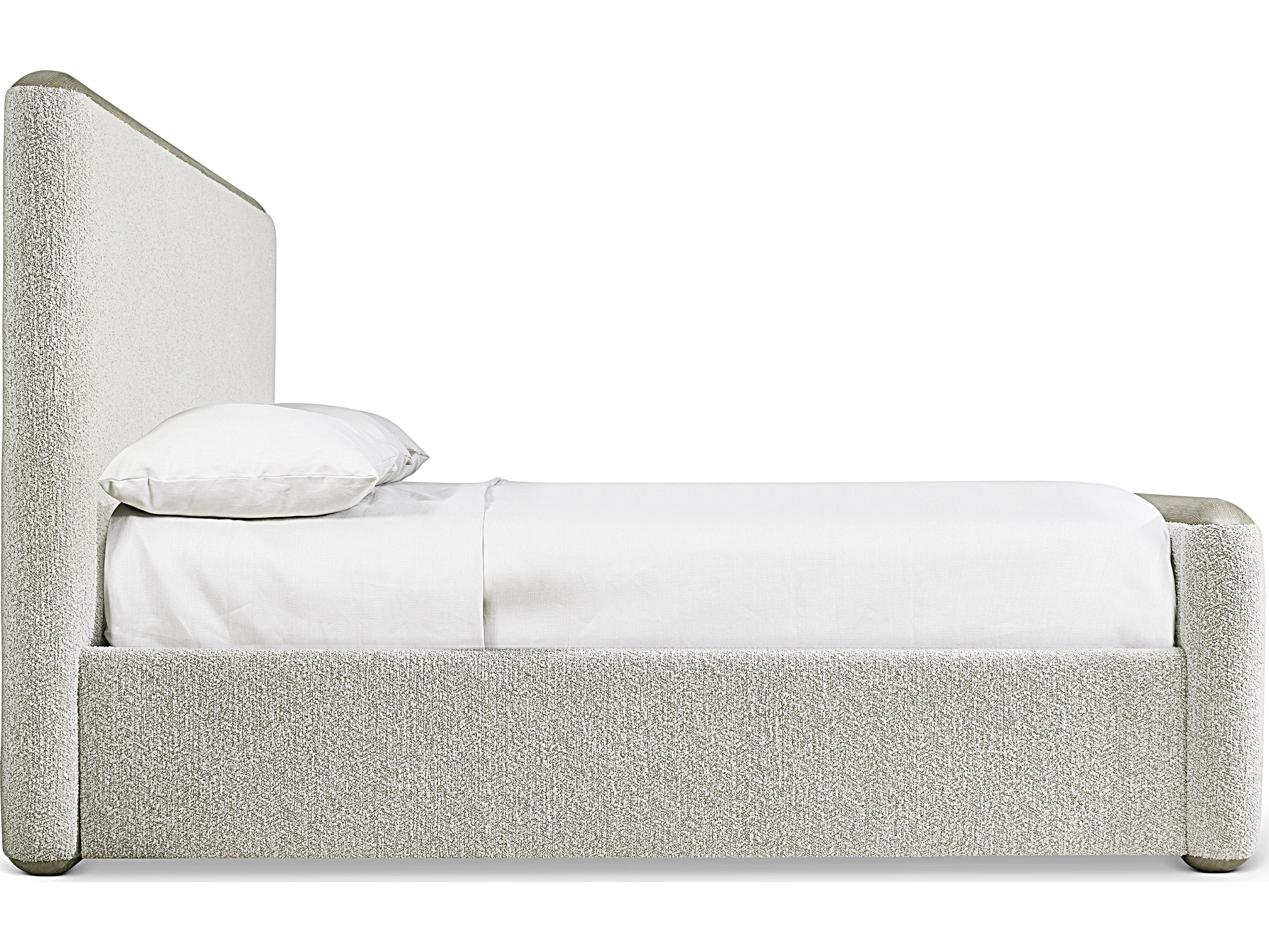 Bernhardt Arcadia Clay Gray Upholstered King Panel Bed