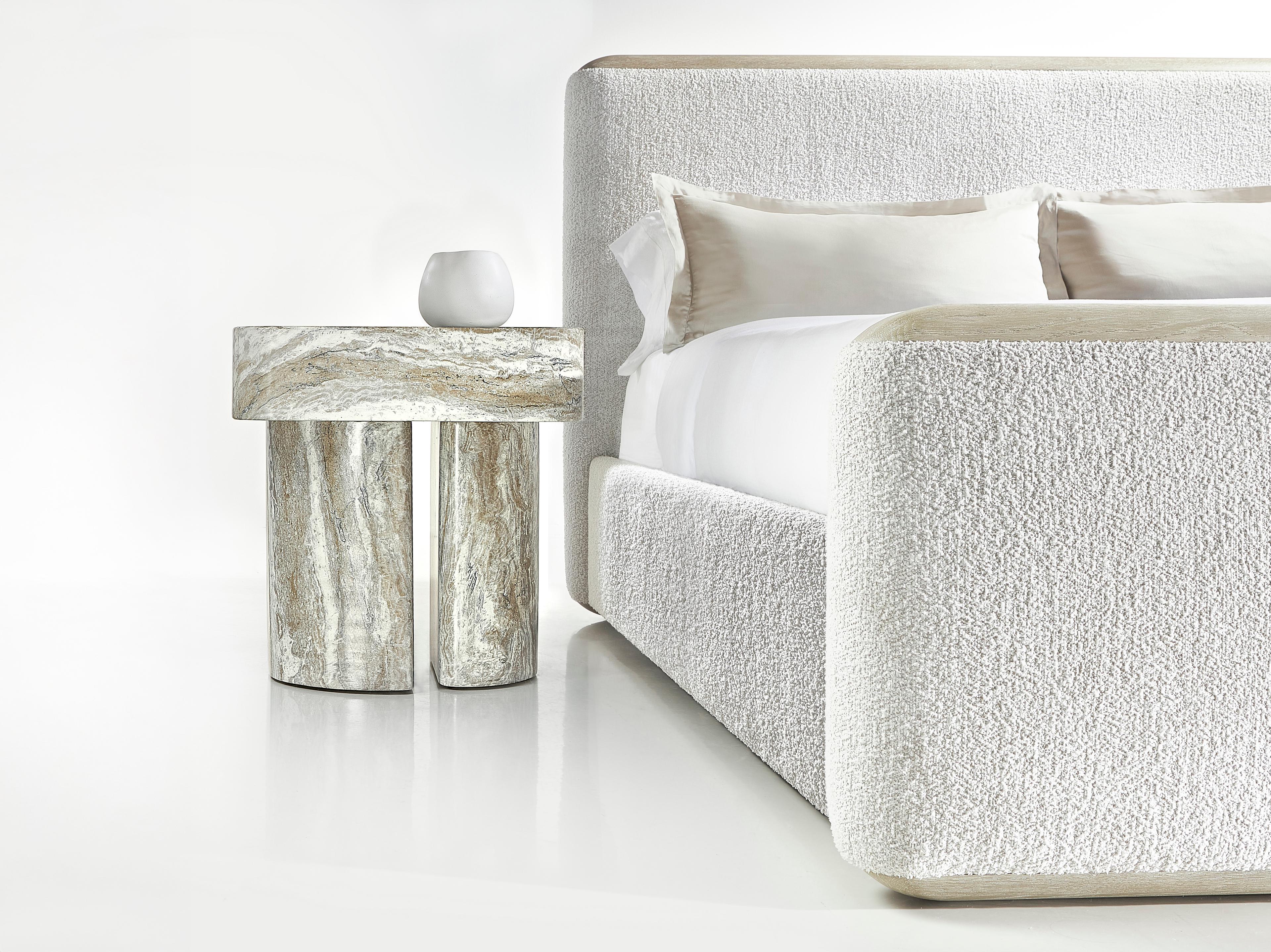 Bernhardt Arcadia Clay Gray Upholstered King Panel Bed