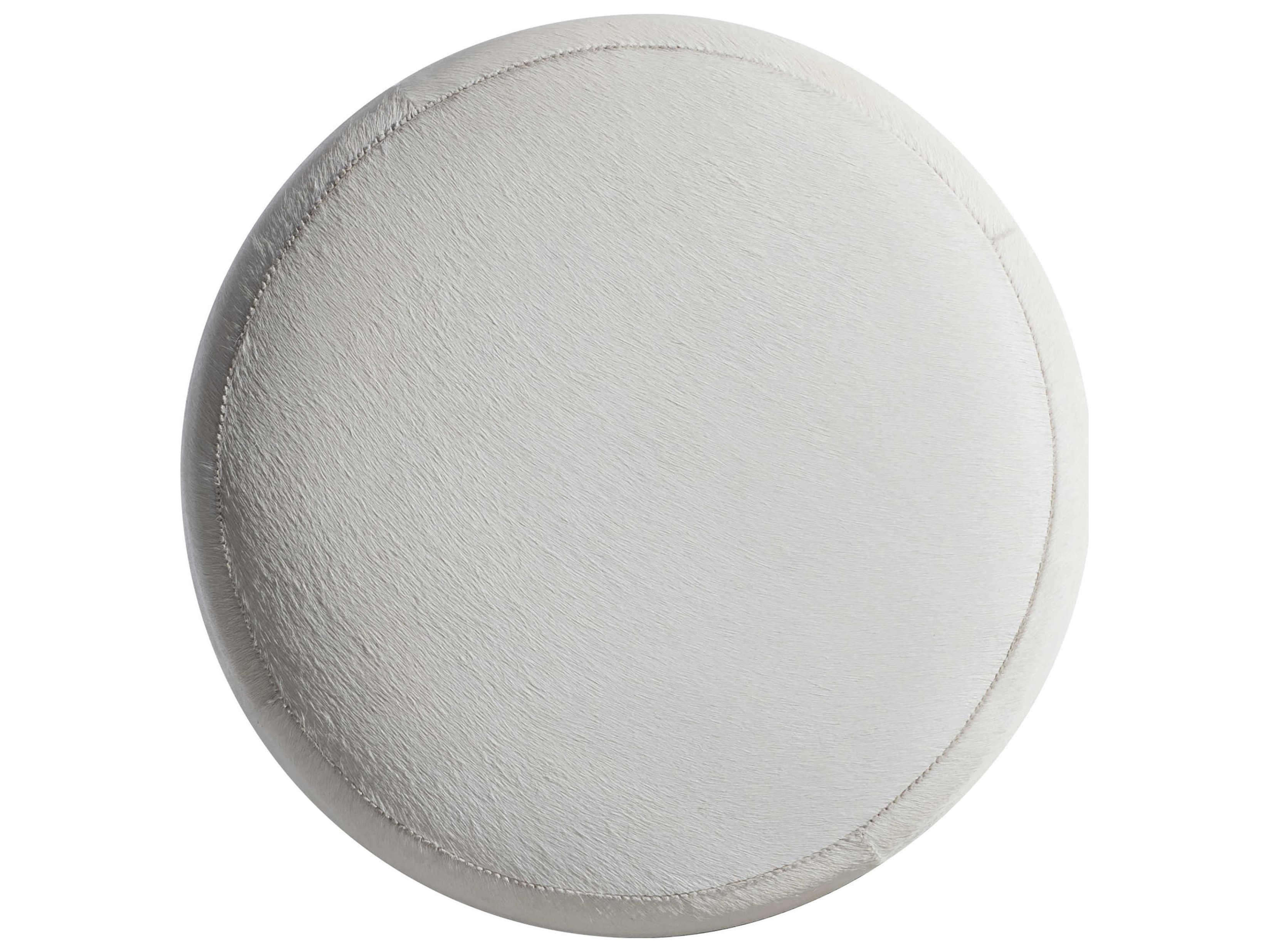 Bernhardt Ash Stainless Steel White Upholstered Ottoman