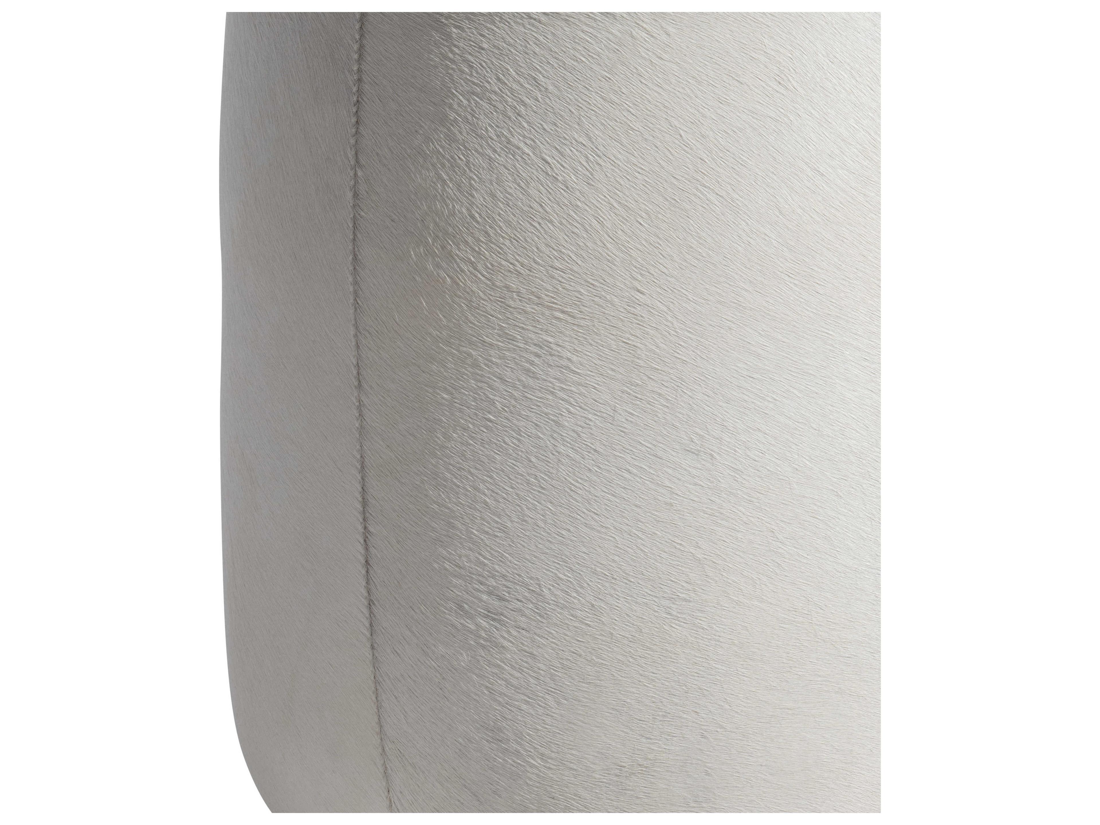 Bernhardt Ash Stainless Steel White Upholstered Ottoman