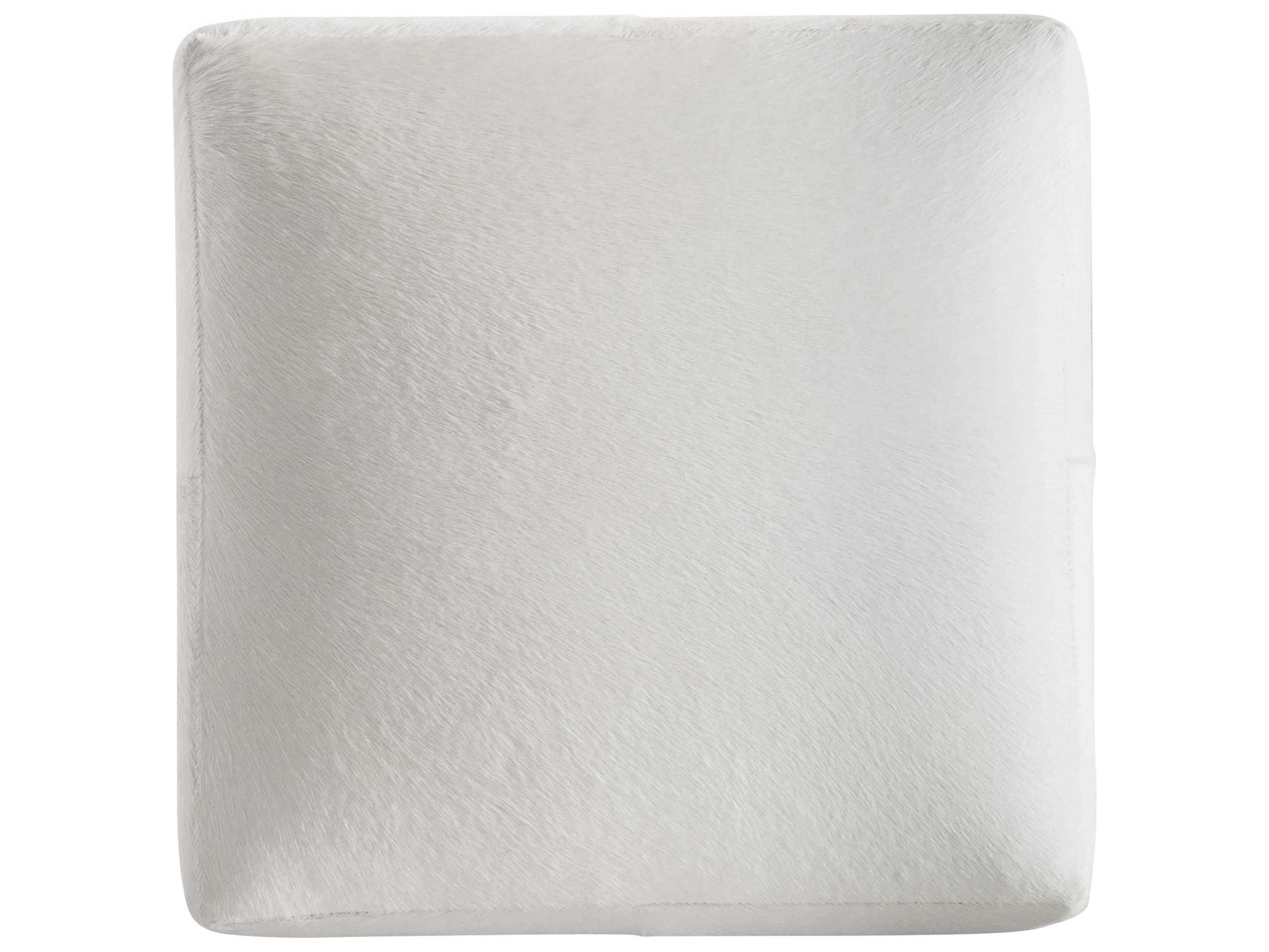 Bernhardt Aspen Stainless Steel White Upholstered Ottoman