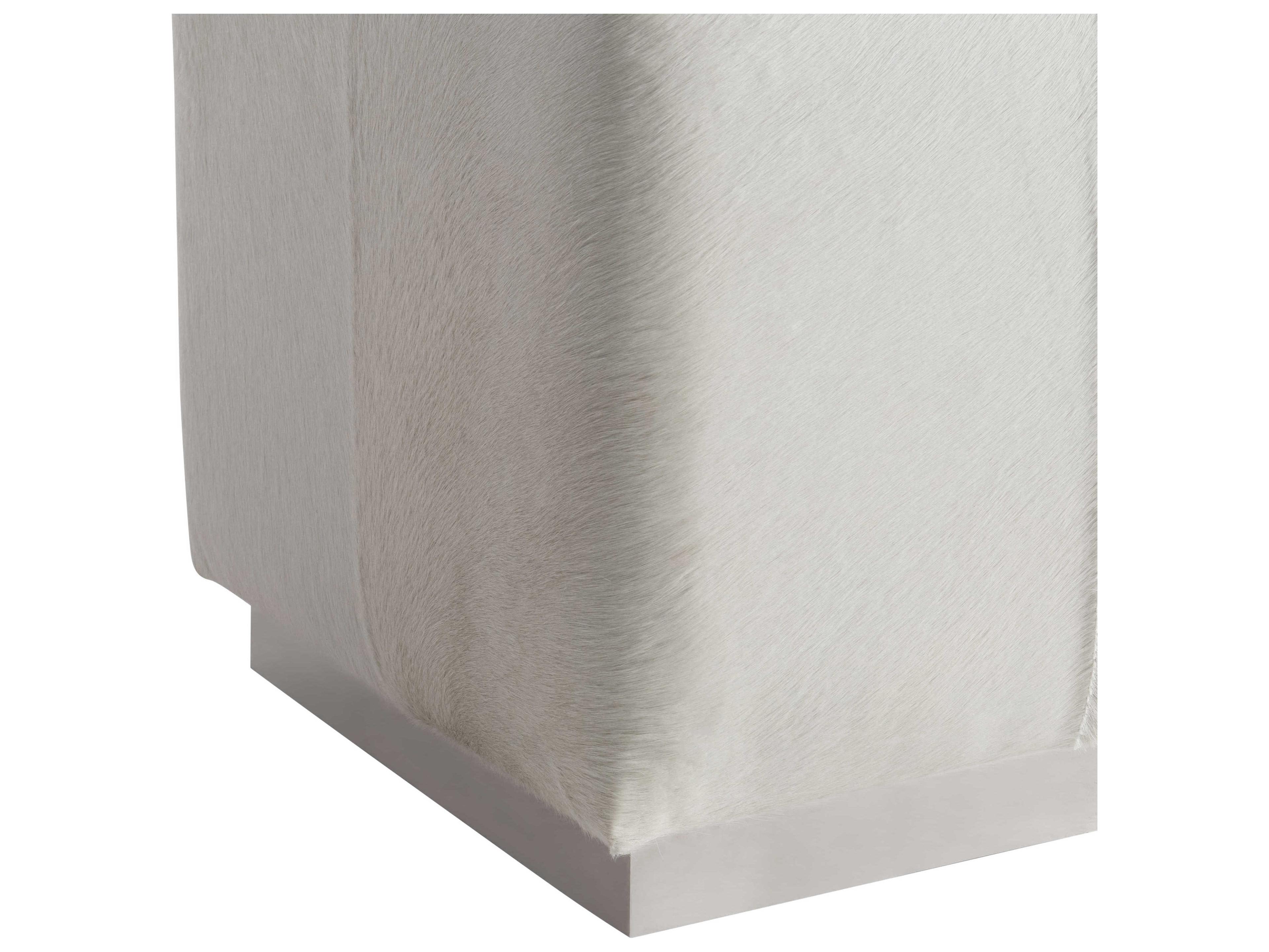 Bernhardt Aspen Stainless Steel White Upholstered Ottoman