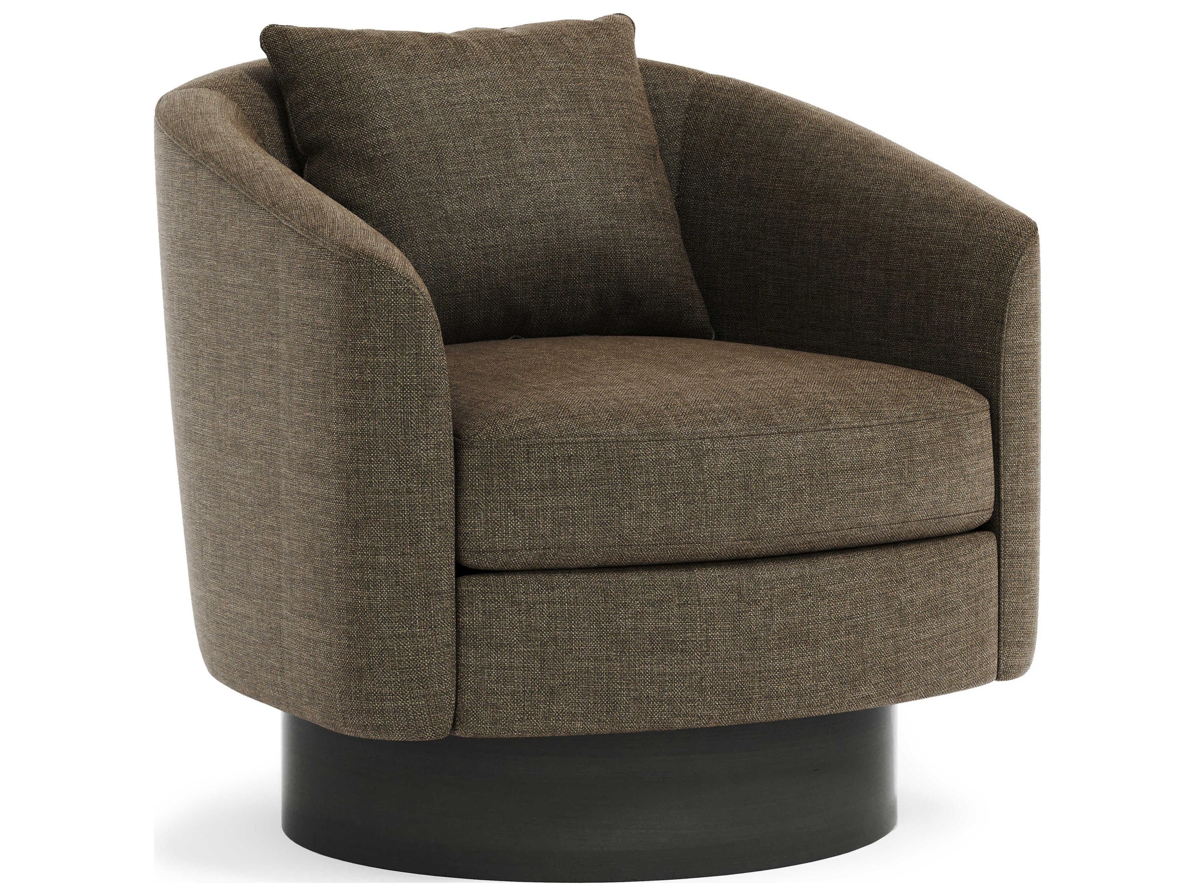 Bernhardt Camino Brown Fabric Swivel