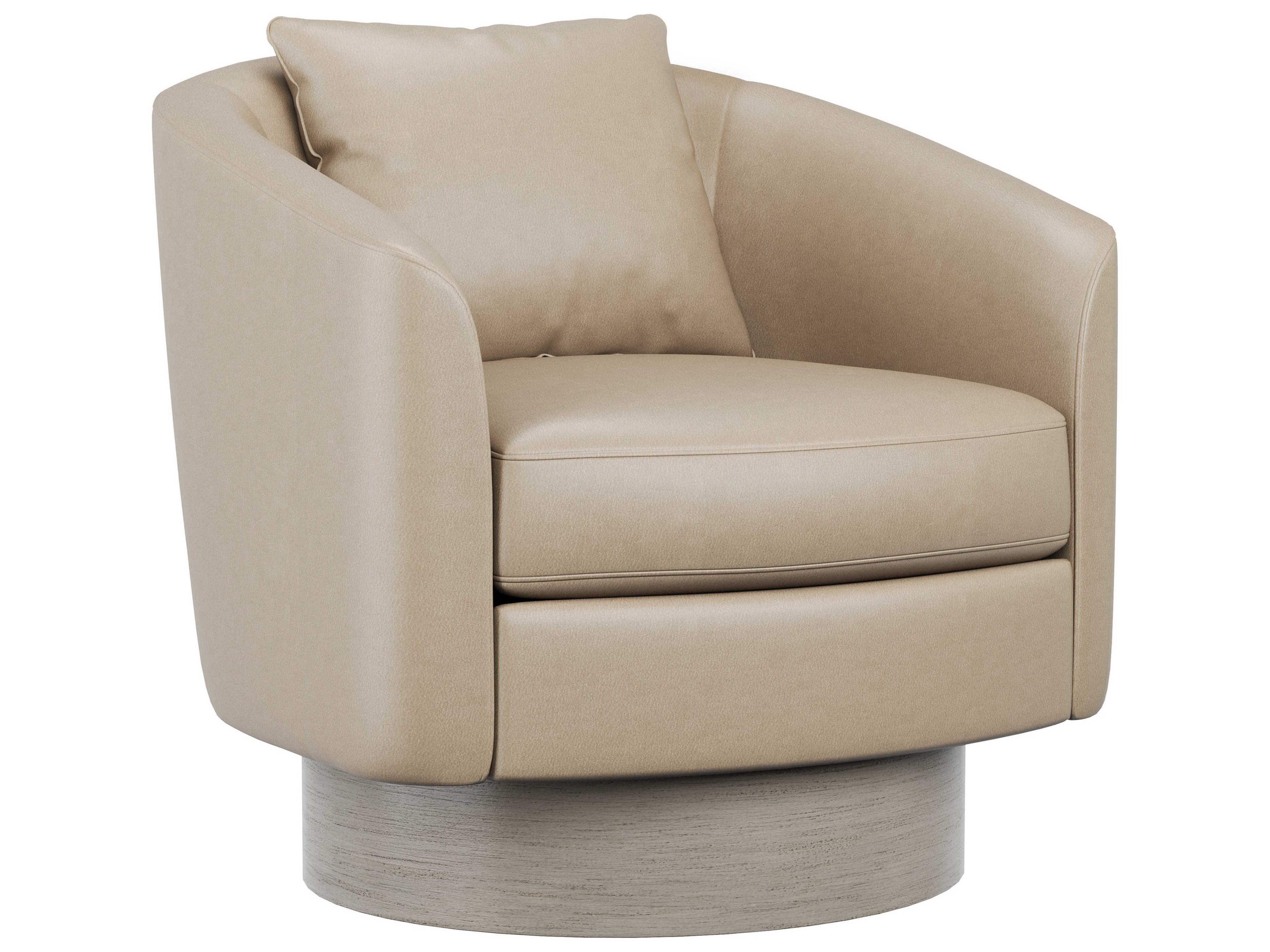Bernhardt Camino Swivel Leather Accent Chair