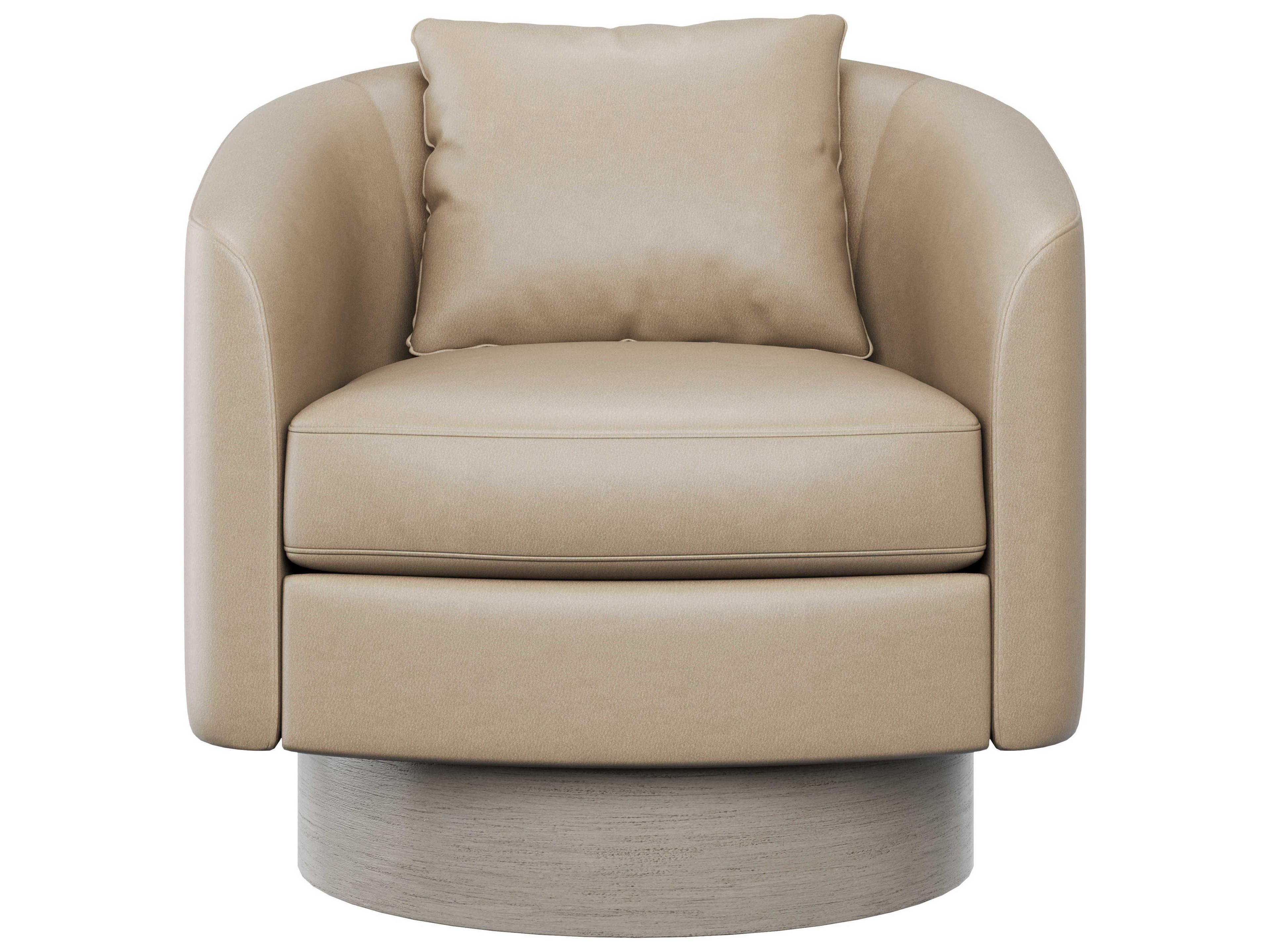 Bernhardt Camino Swivel Leather Accent Chair