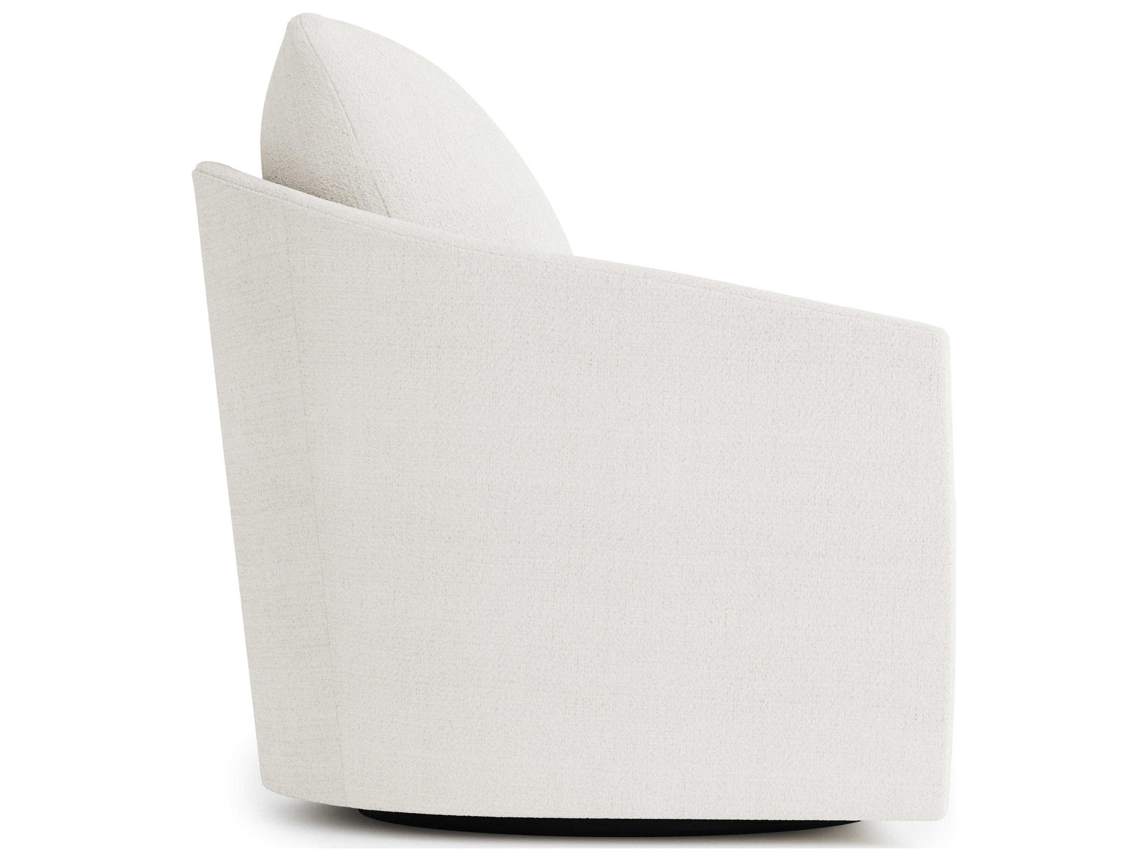 Bernhardt Astoria White Fabric Swivel Accent Chair