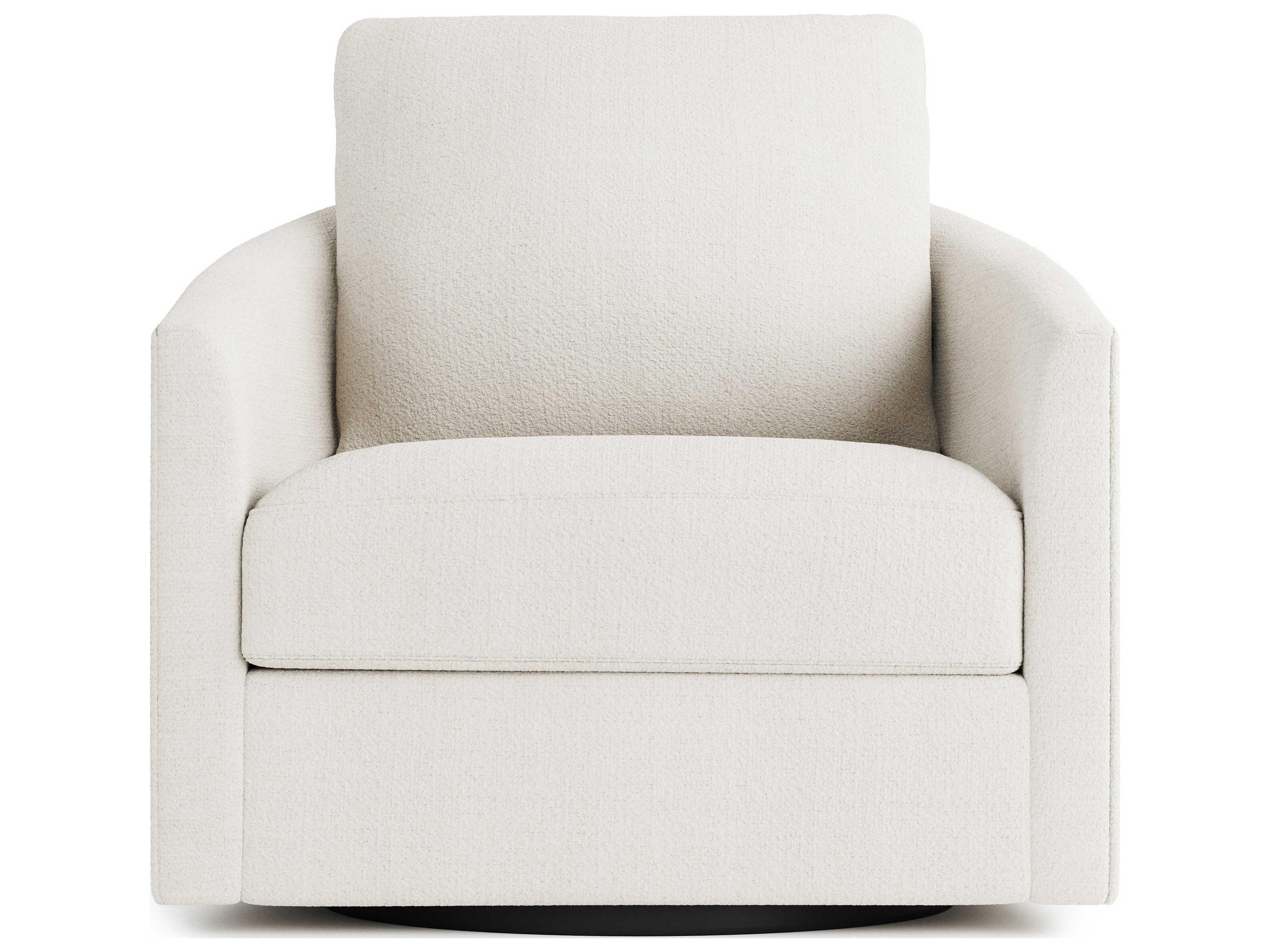 Bernhardt Astoria White Fabric Swivel Accent Chair