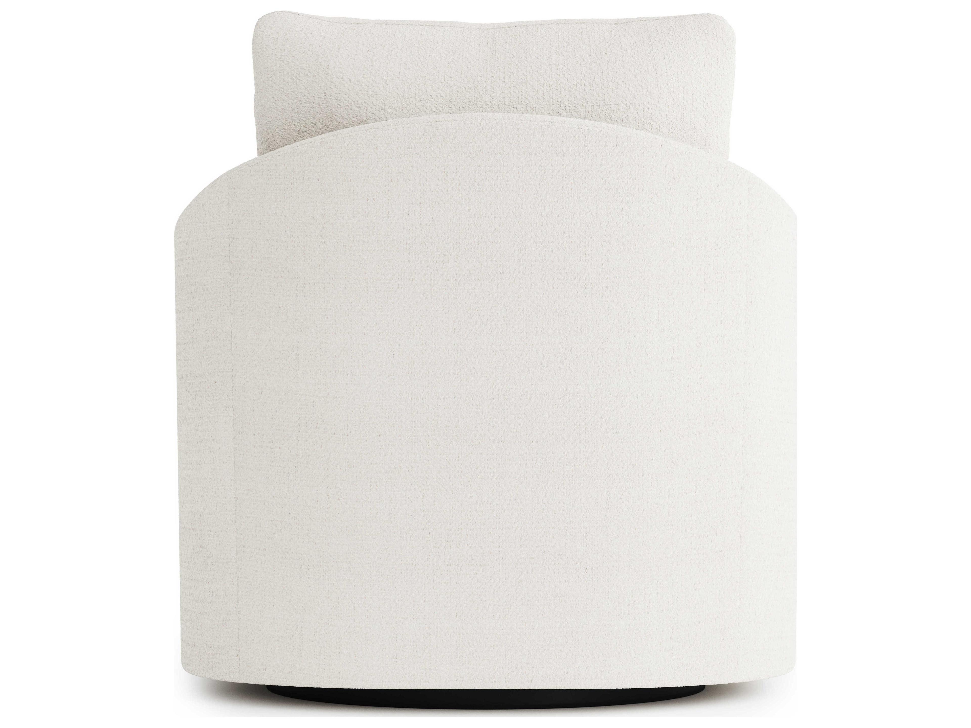 Bernhardt Astoria White Fabric Swivel Accent Chair