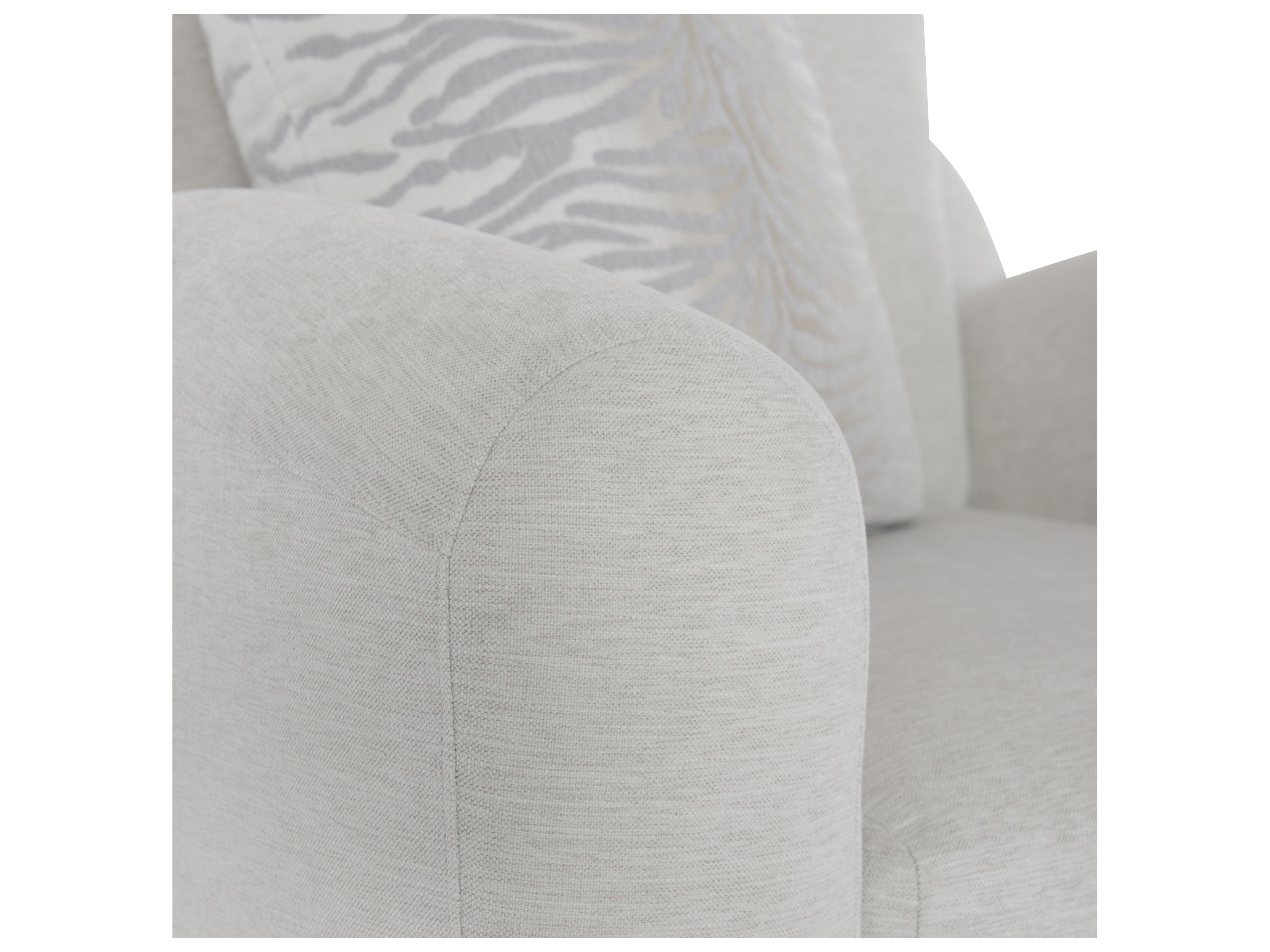 Bernhardt Plush Swivel White Accent Chair