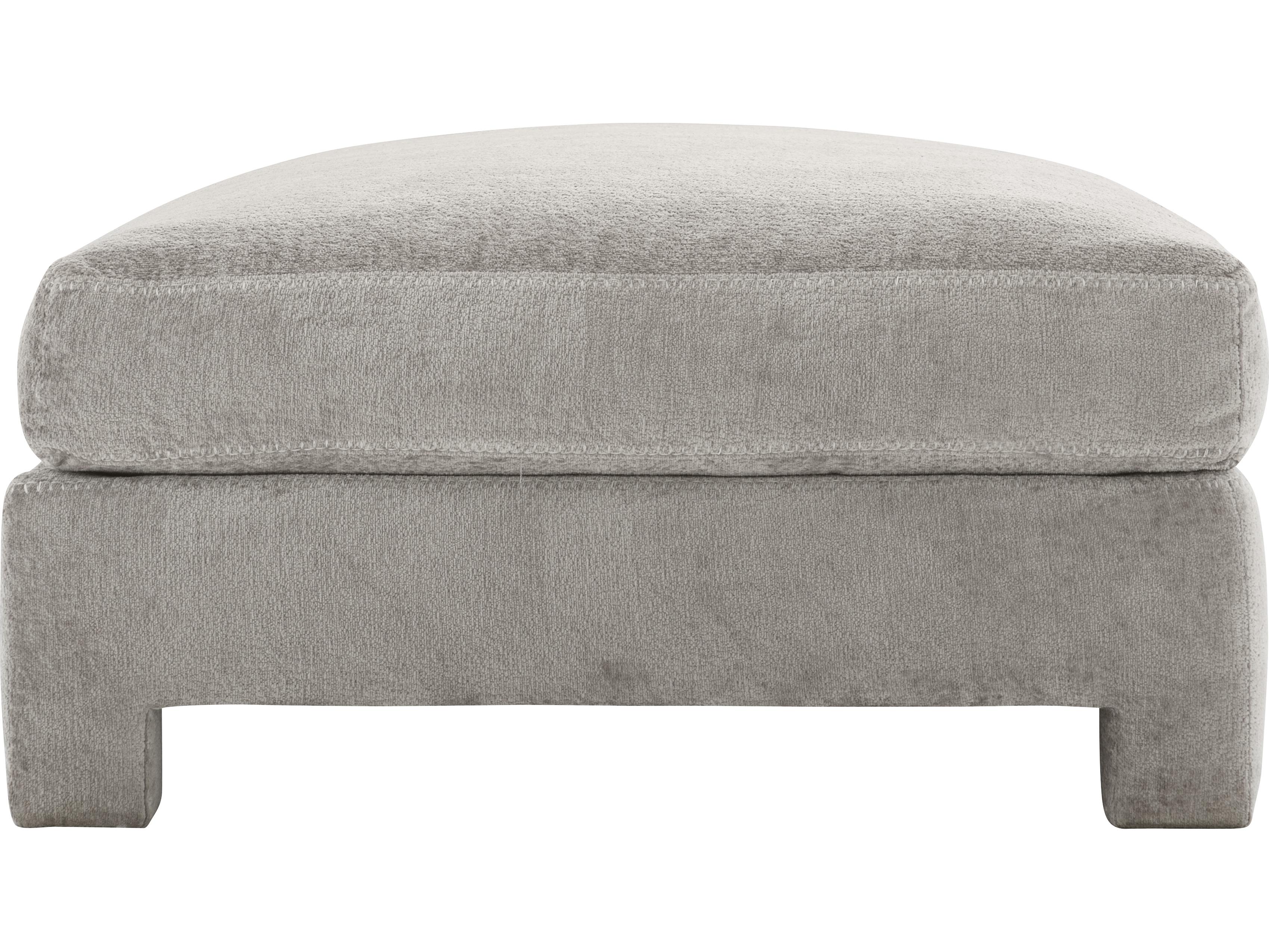 Bernhardt Plush Grey Upholstered Ottoman