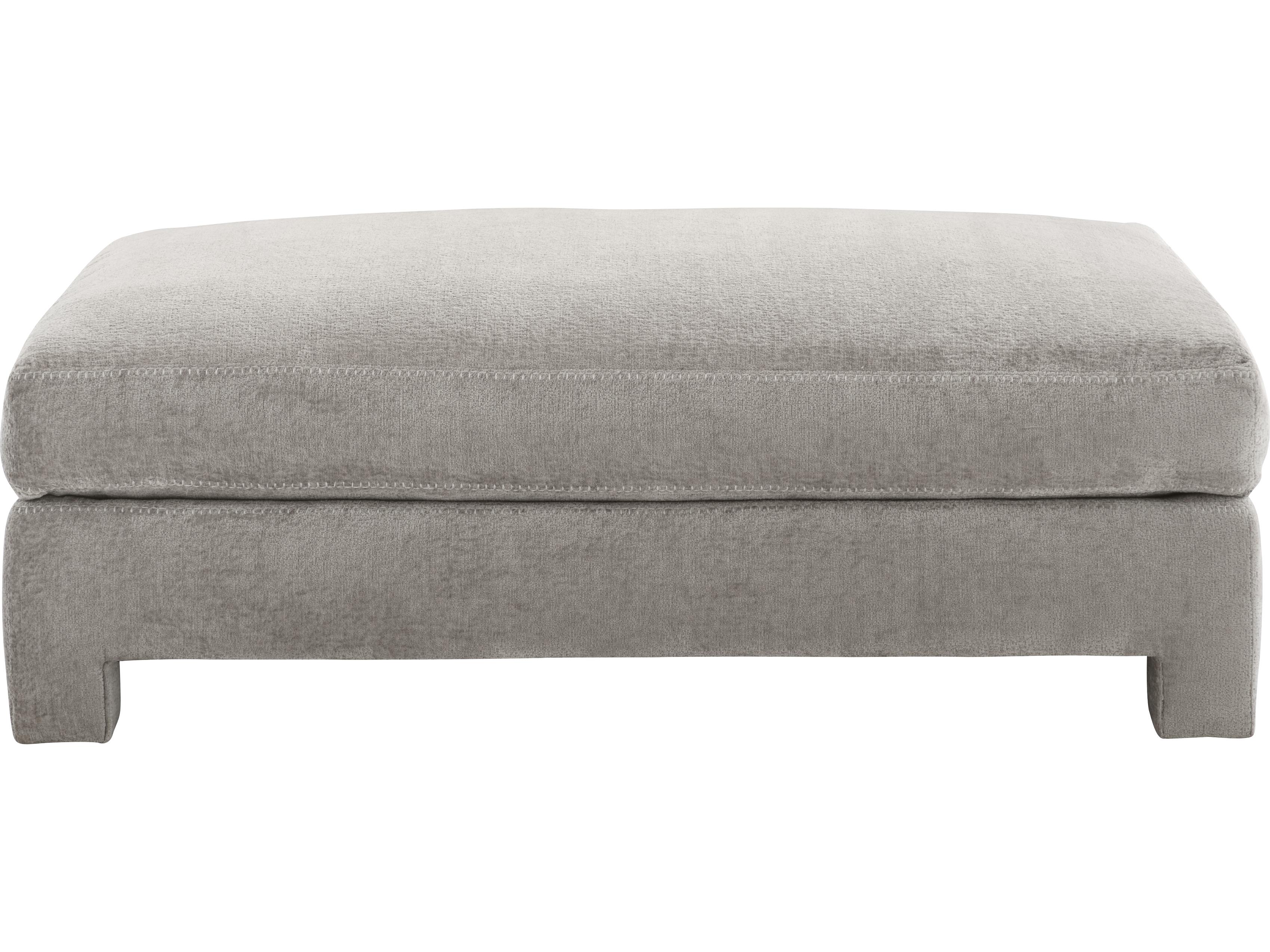 Bernhardt Plush Grey Upholstered Ottoman