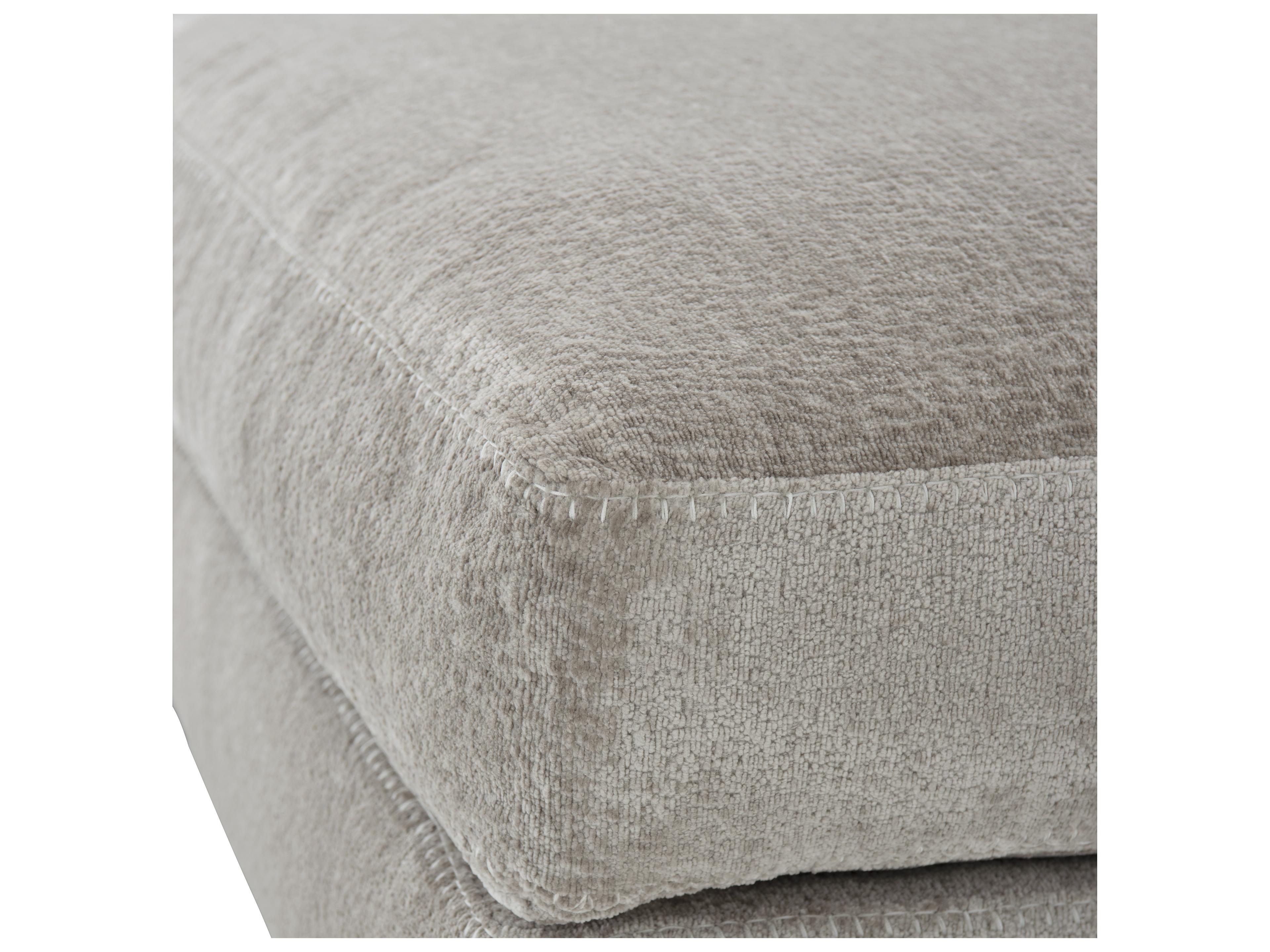 Bernhardt Plush Grey Upholstered Ottoman