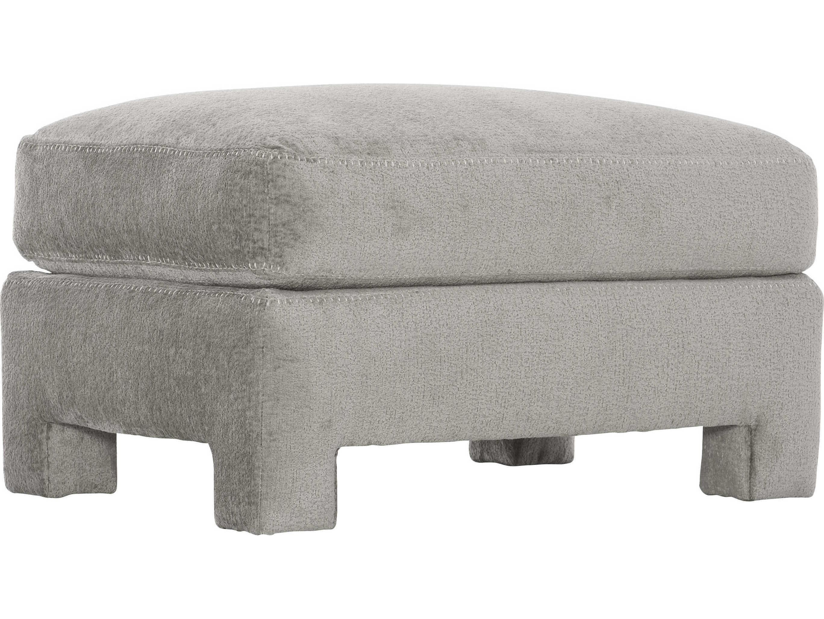 Bernhardt Plush Mily Gray Upholstered Ottoman