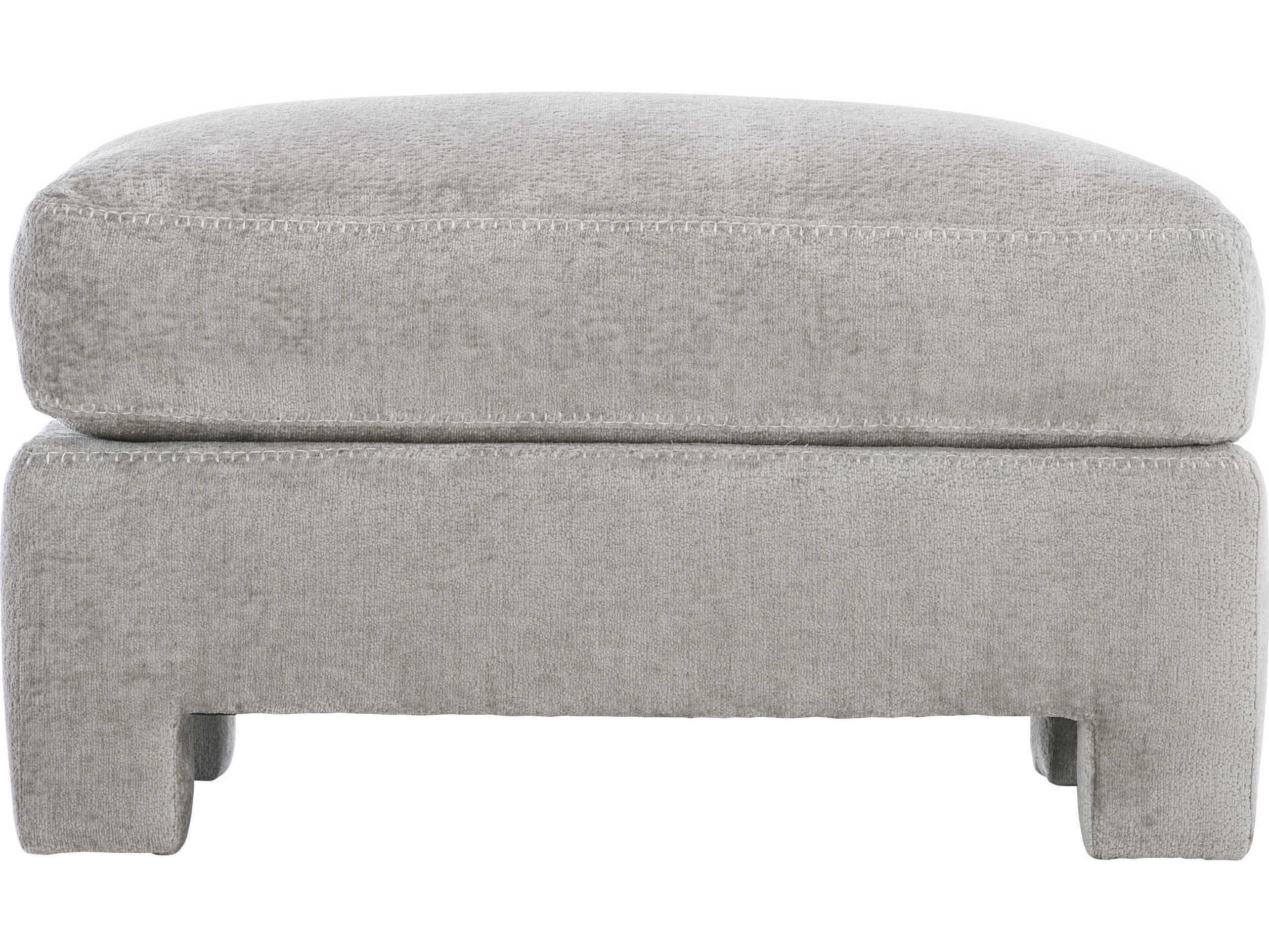Bernhardt Plush Mily Gray Upholstered Ottoman