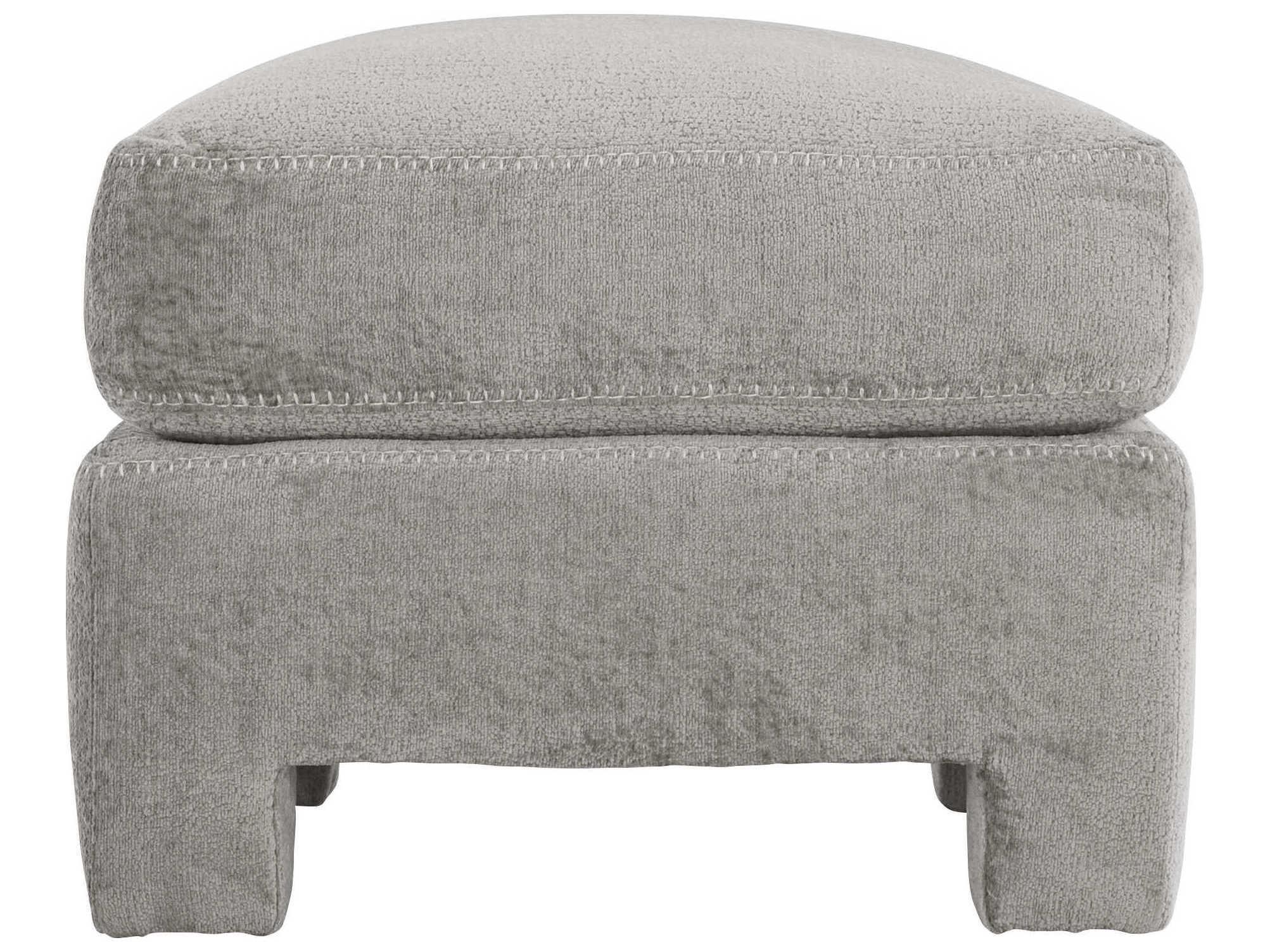 Bernhardt Plush Mily Gray Upholstered Ottoman
