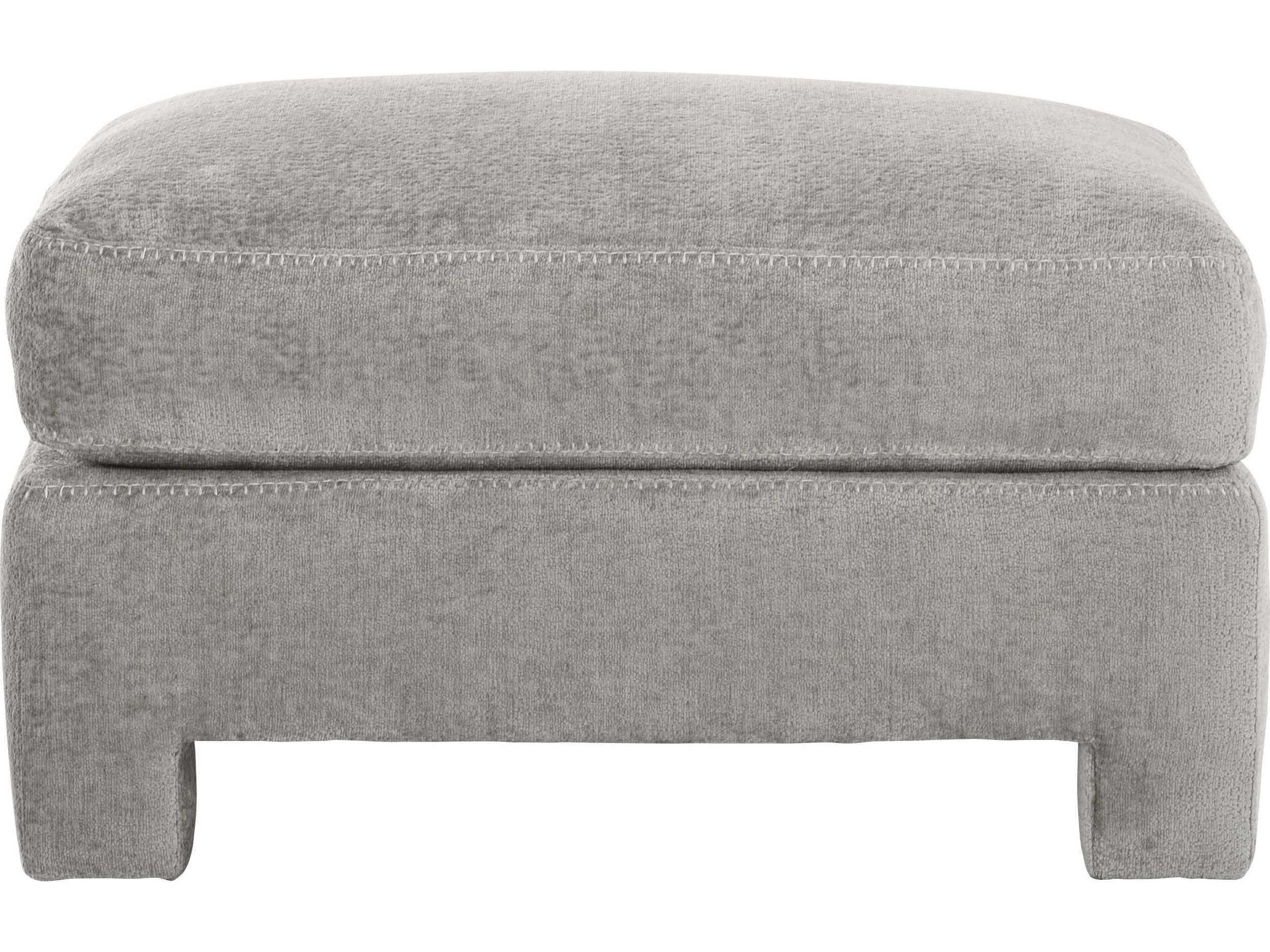 Bernhardt Plush Mily Gray Upholstered Ottoman