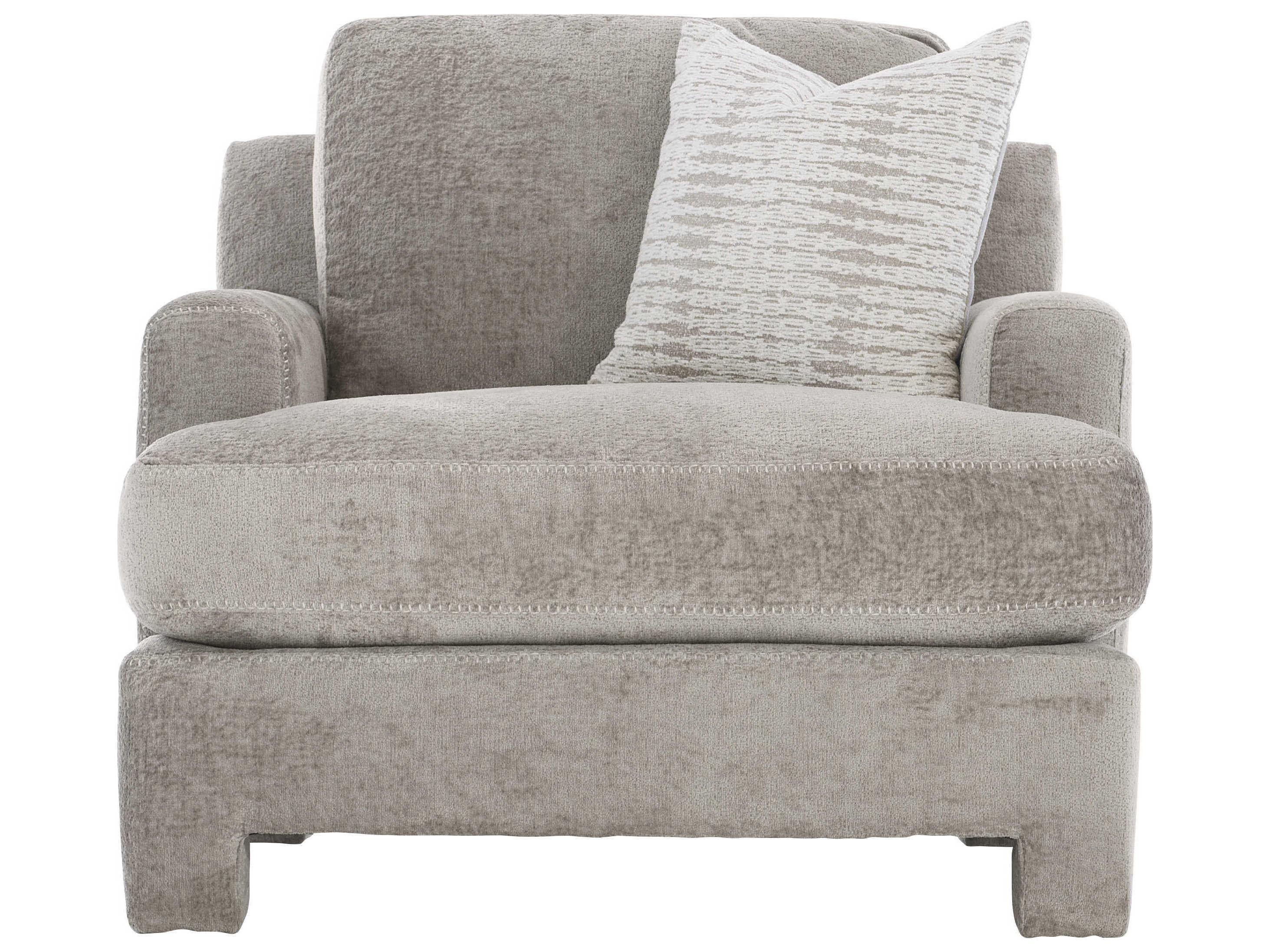 Bernhardt Plush Mily Gray Fabric Accent Chair