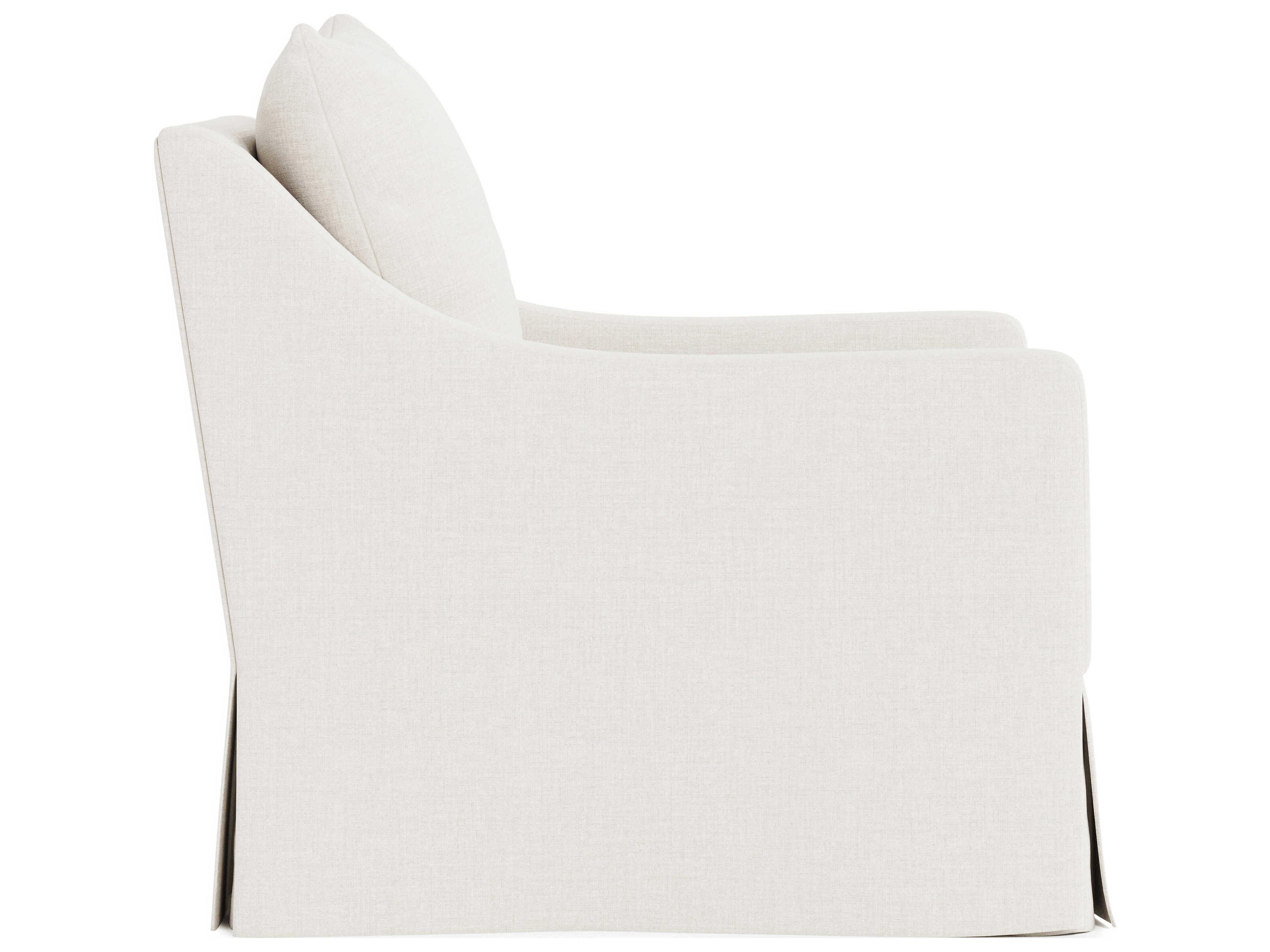 Bernhardt Plush Grace White Fabric Swivel Accent Chair