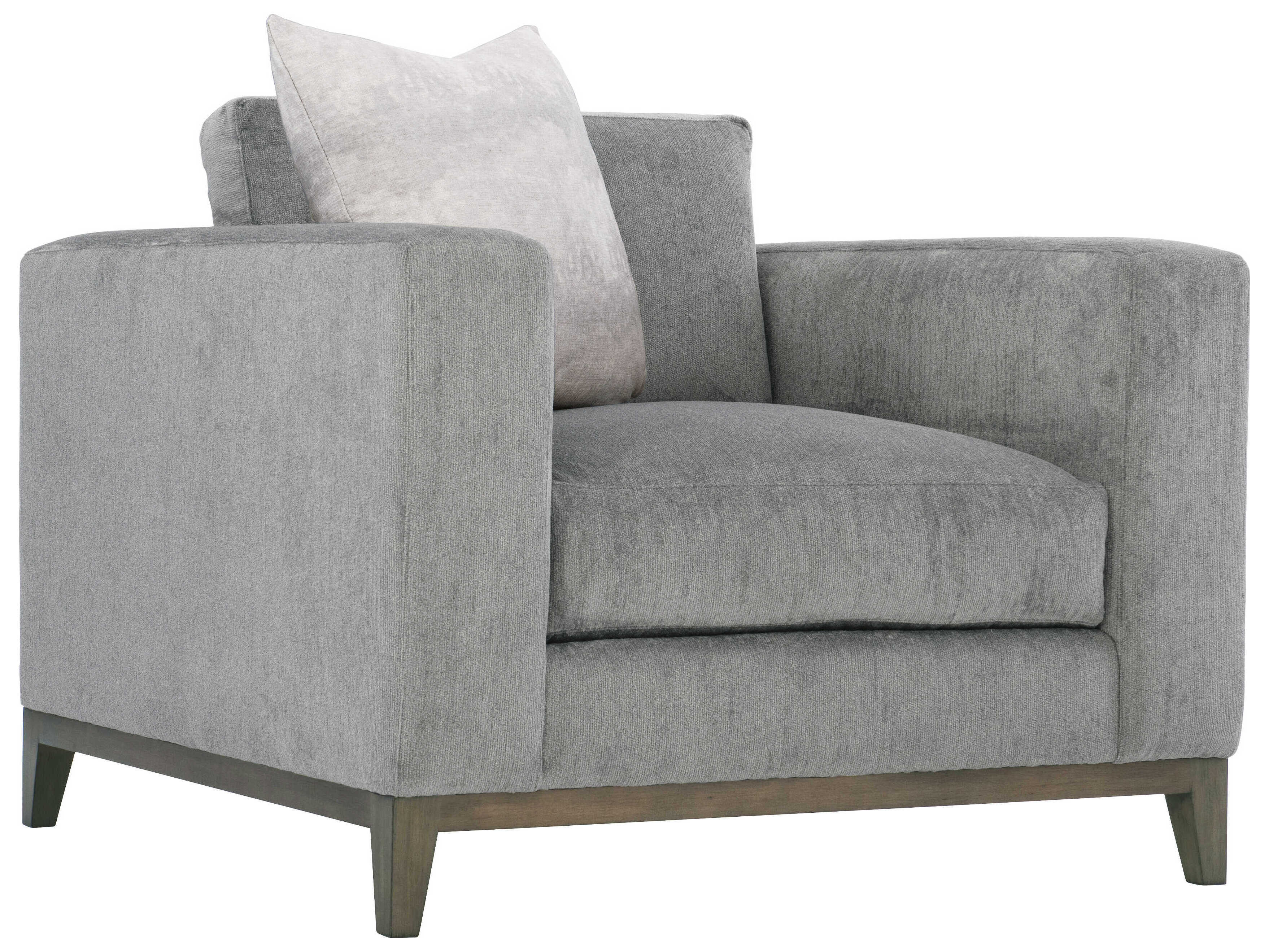 Bernhardt Plush Gray Fabric Accent Chair