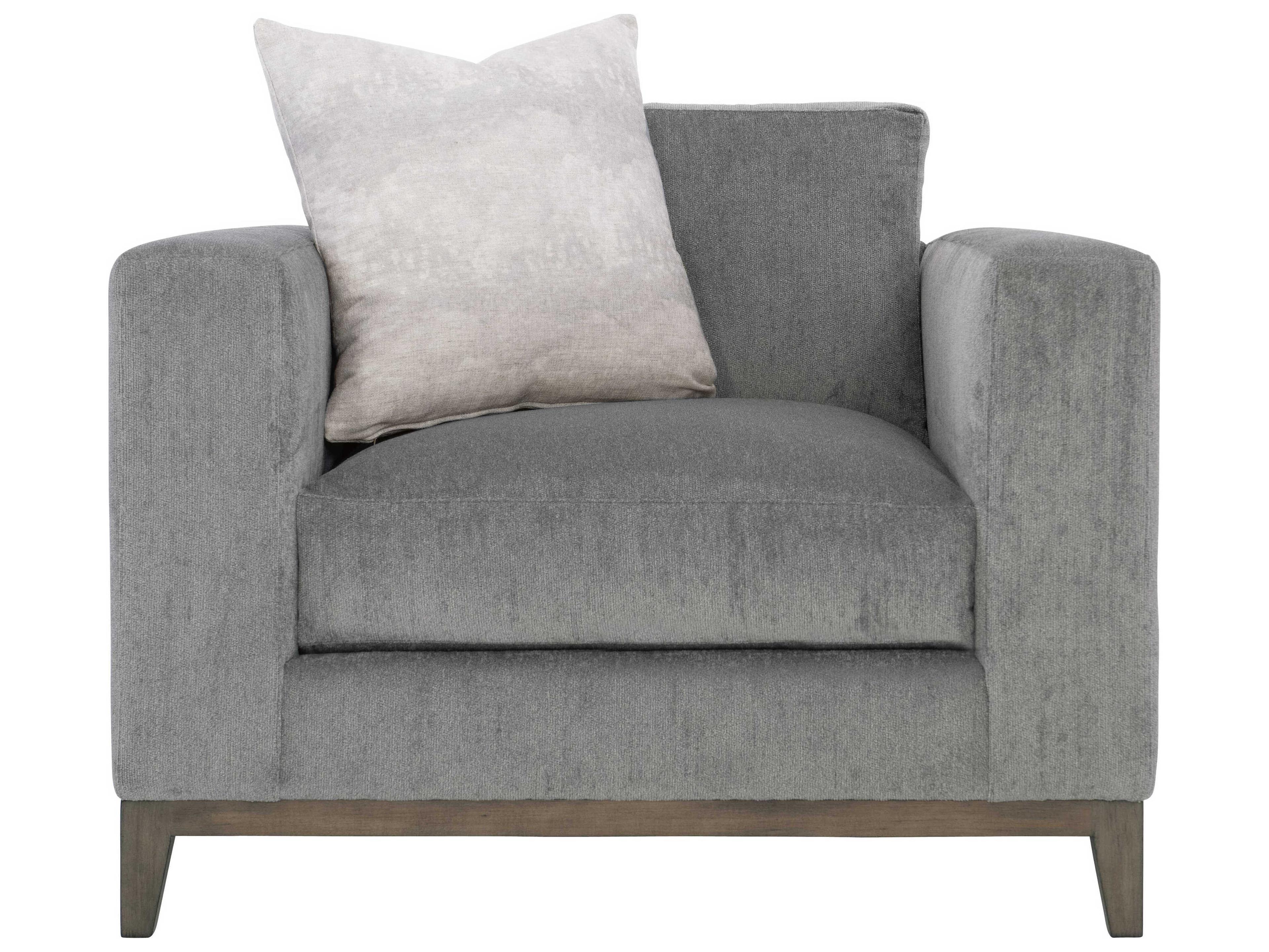Bernhardt Plush Gray Fabric Accent Chair