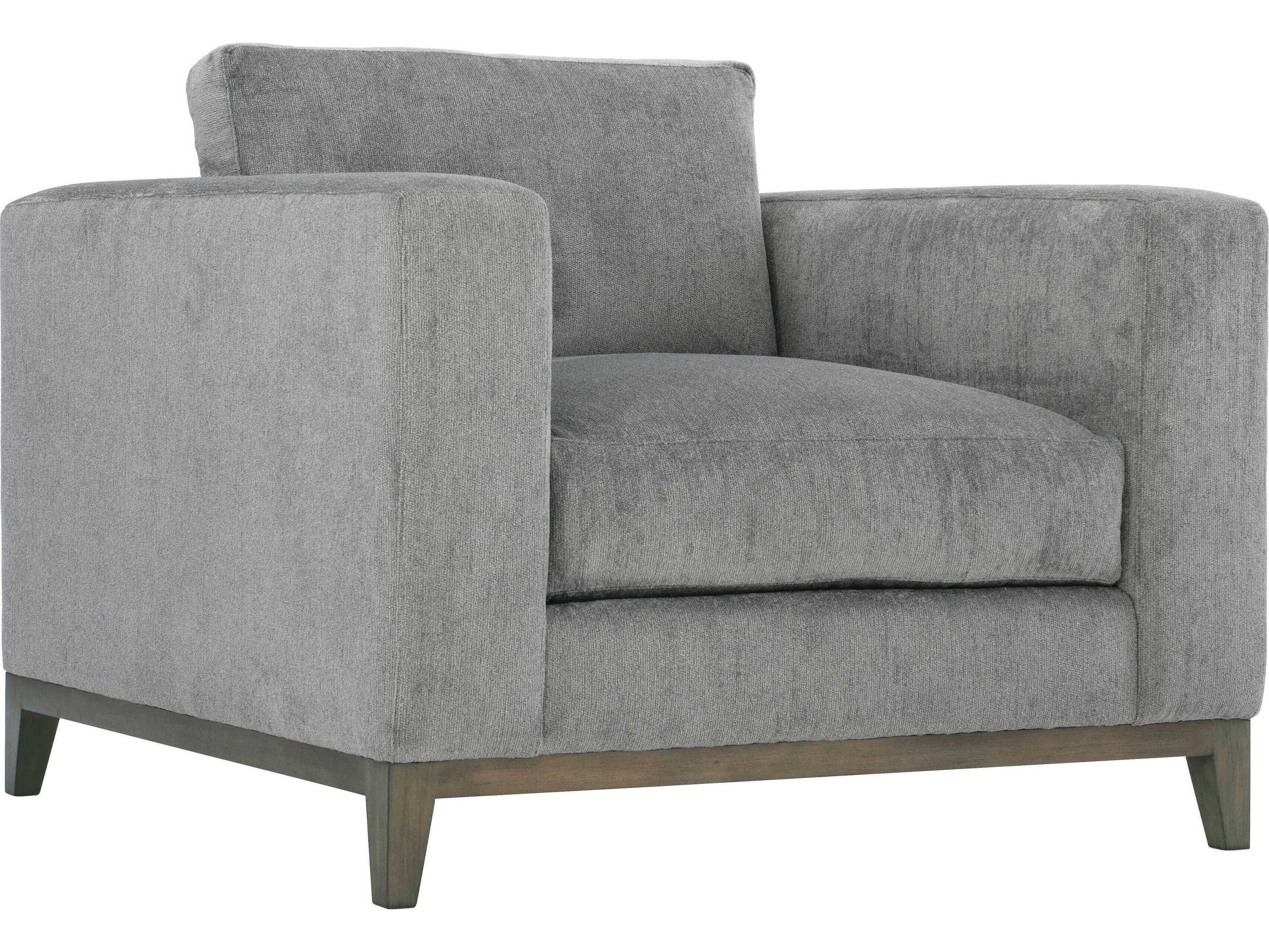 Bernhardt Plush Gray Fabric Accent Chair
