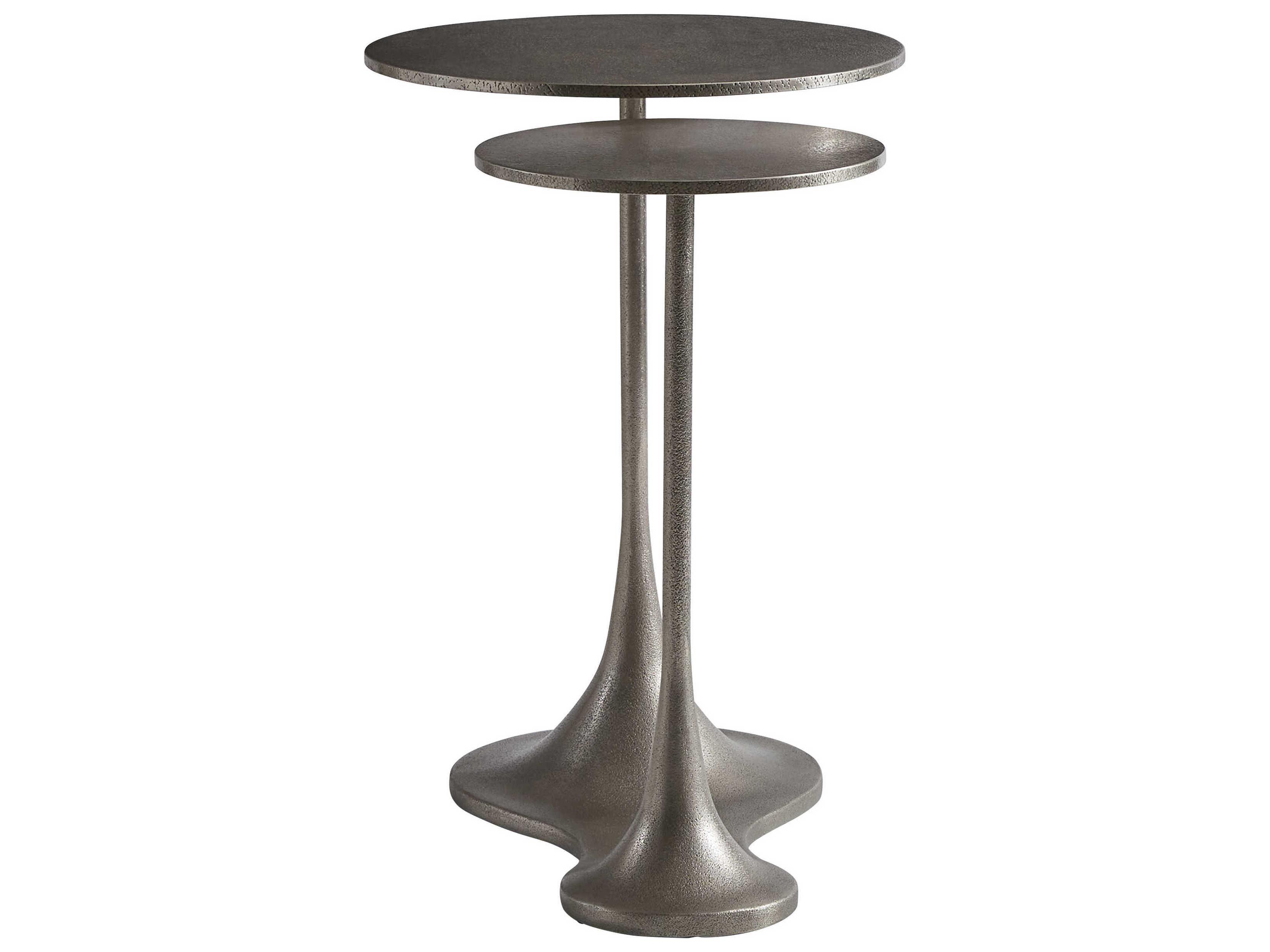 Bernhardt Interiors Circlet Bunching Round Metal Graphite End Table