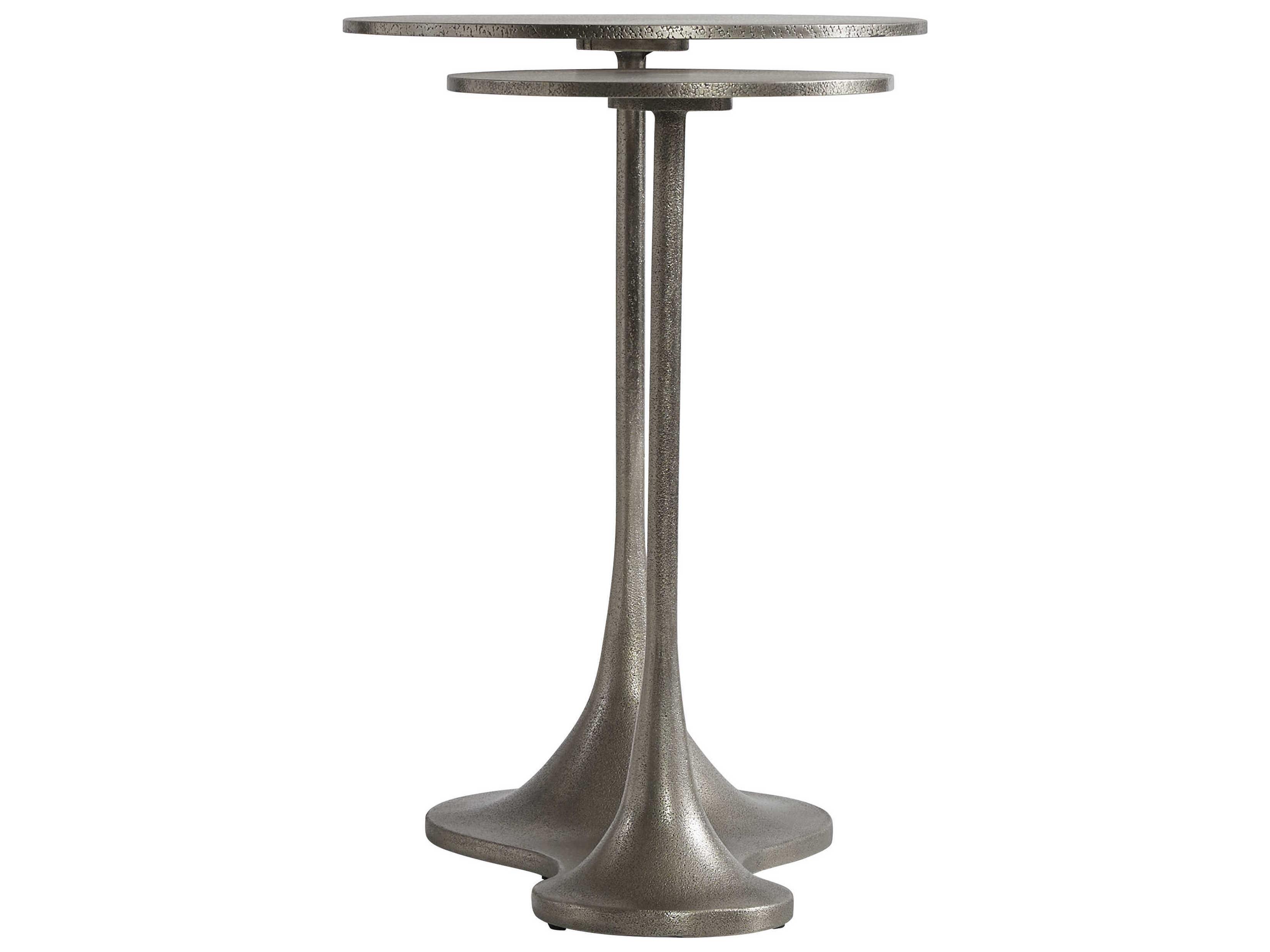 Bernhardt Interiors Circlet Bunching Round Metal Graphite End Table