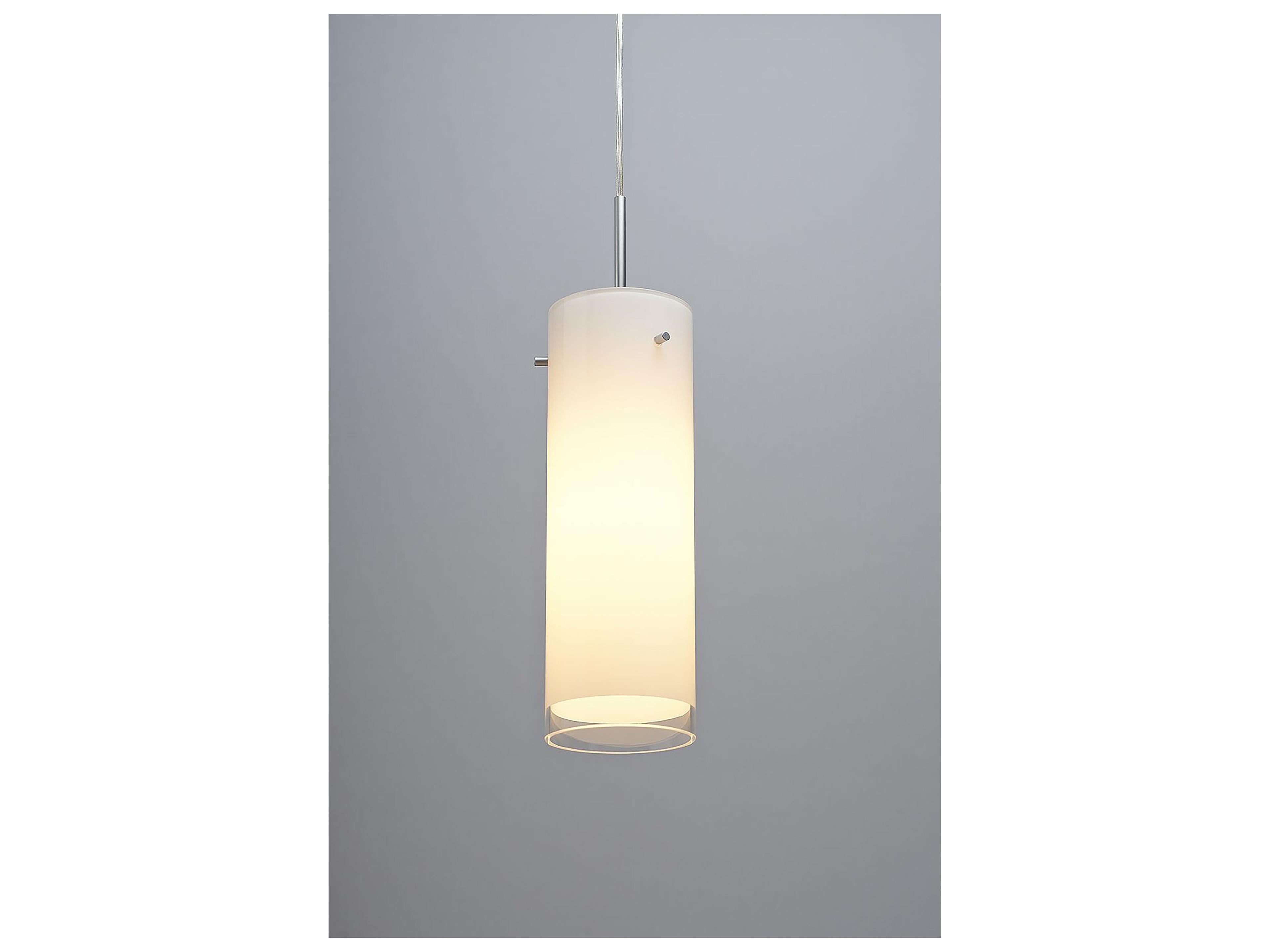 Bruck Lighting Cyrus 1-Light White Glass Cylinder Mini Pendant