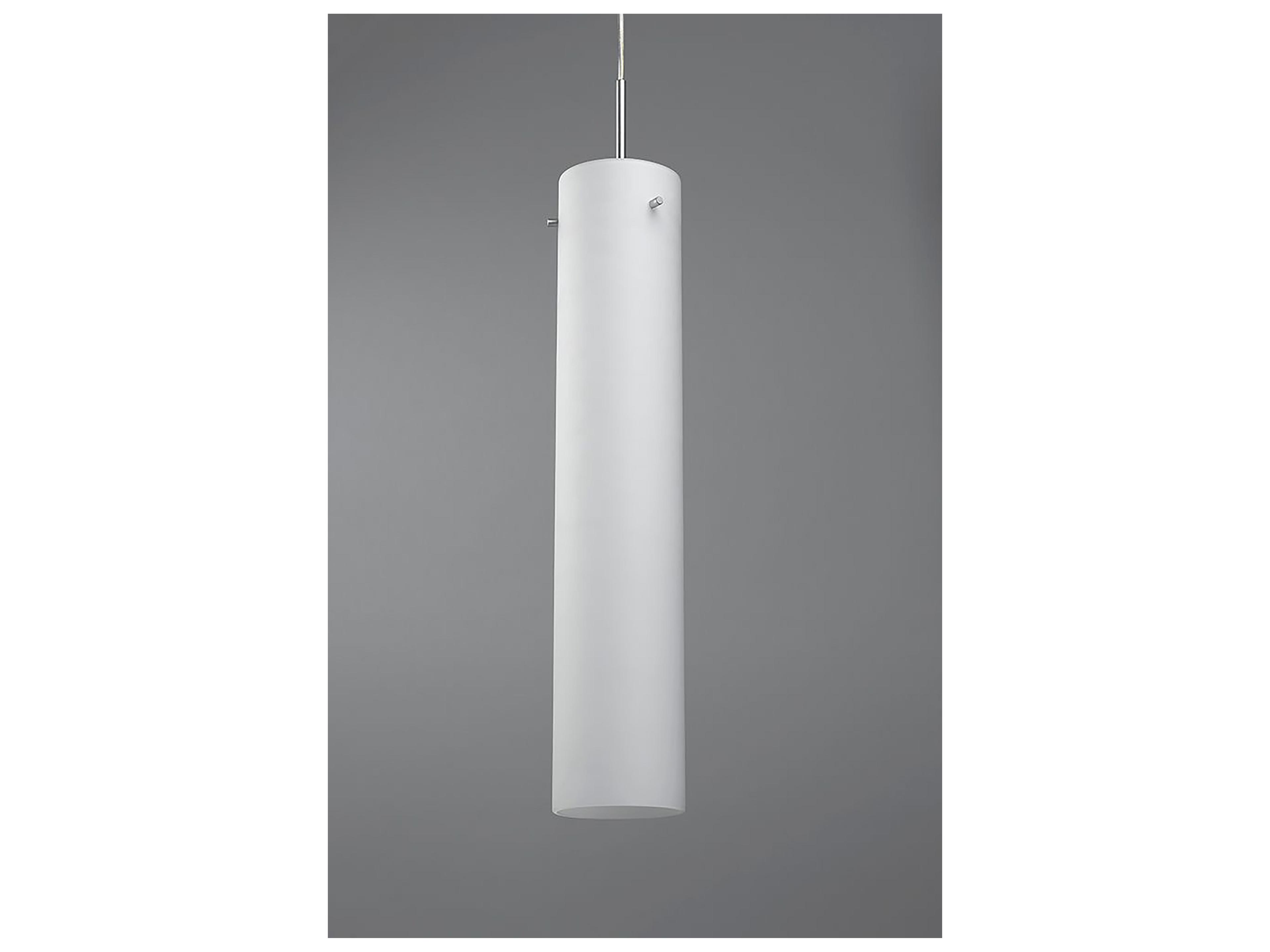 Bruck Lighting Titan 1-Light White Glass Cylinder Mini Pendant