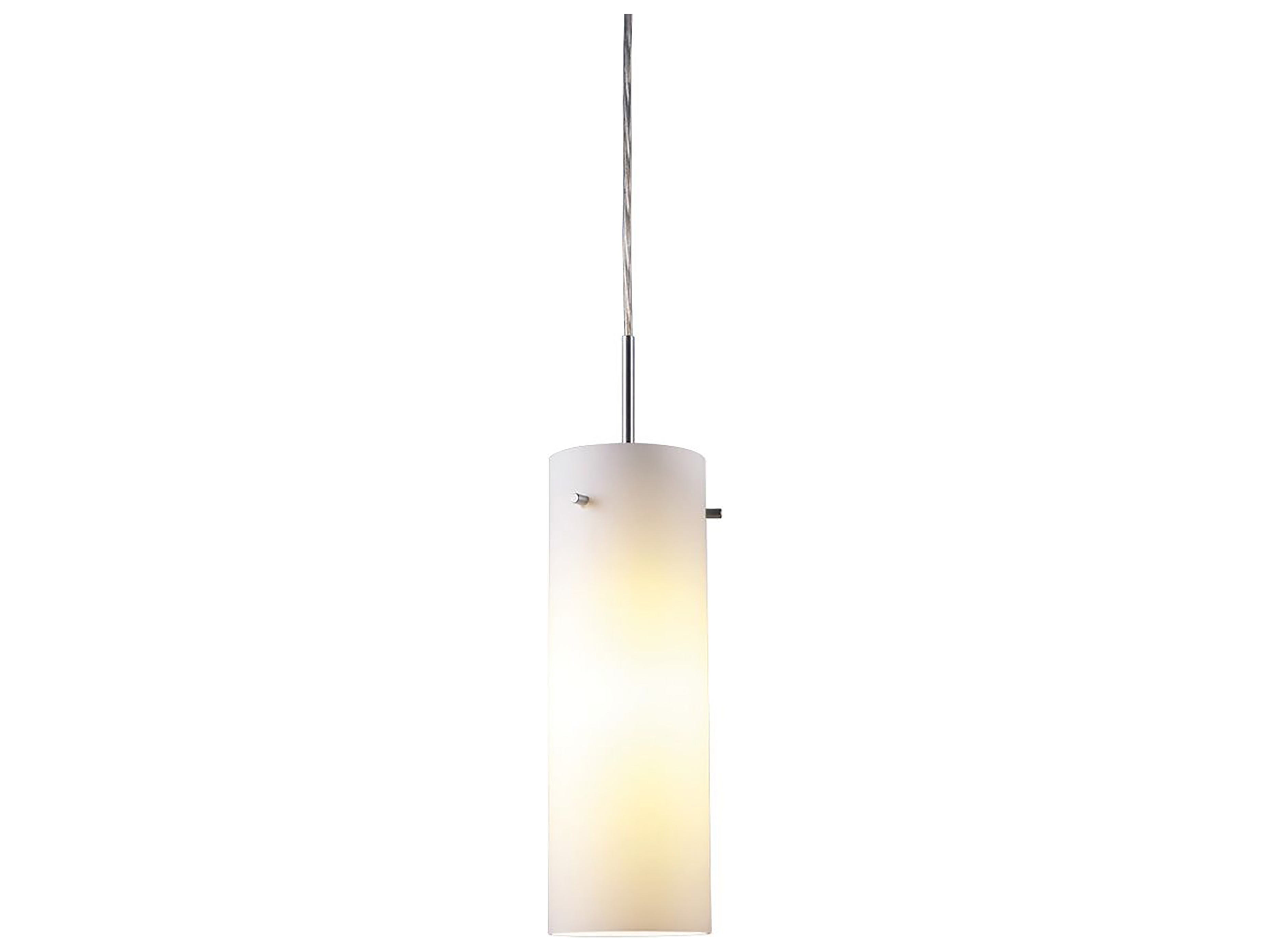 Bruck Lighting Titan 1-Light White Glass Cylinder Mini Pendant