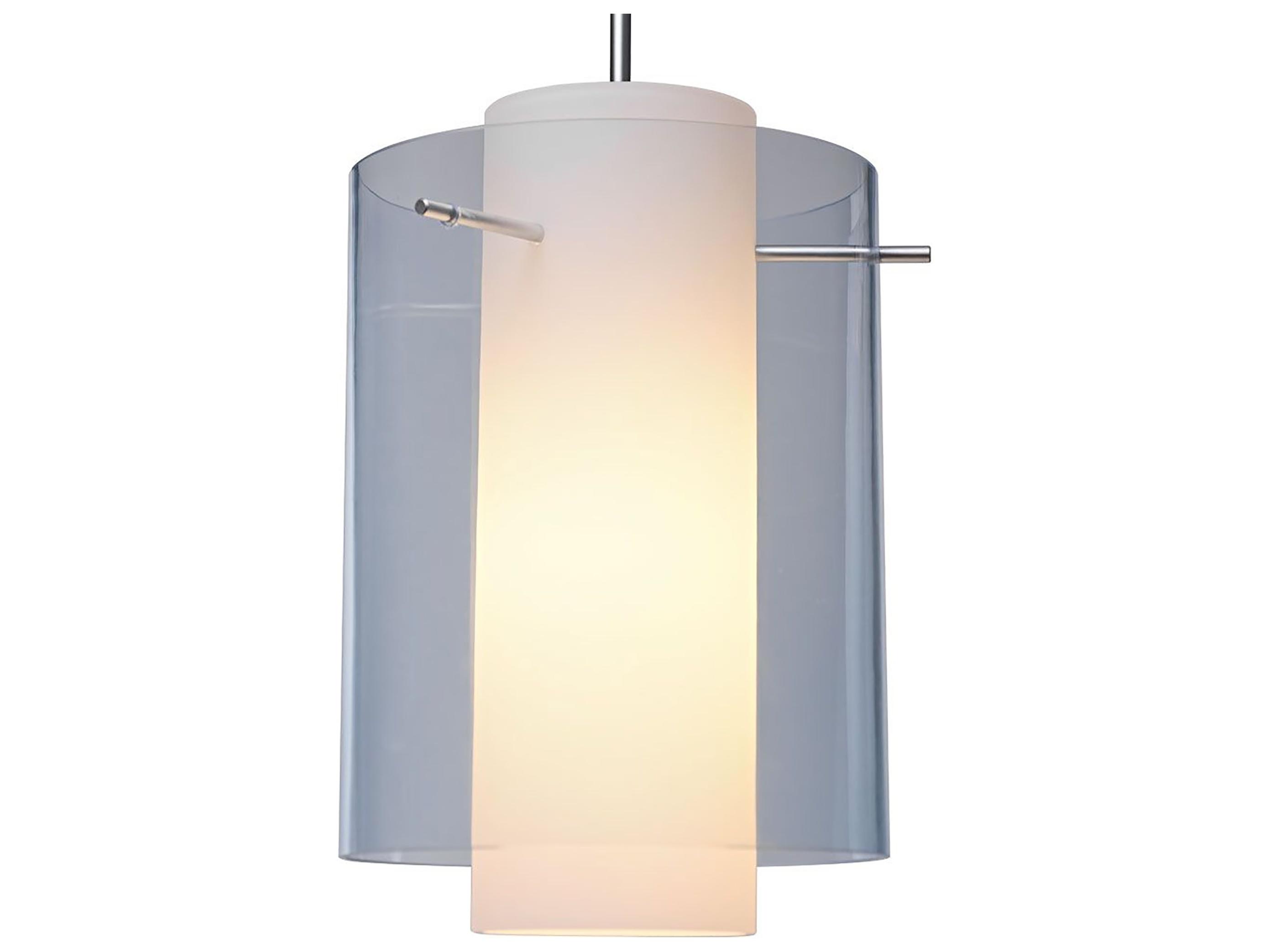 Bruck Lighting Rome 1-Light White Glass Cylinder Mini Pendant